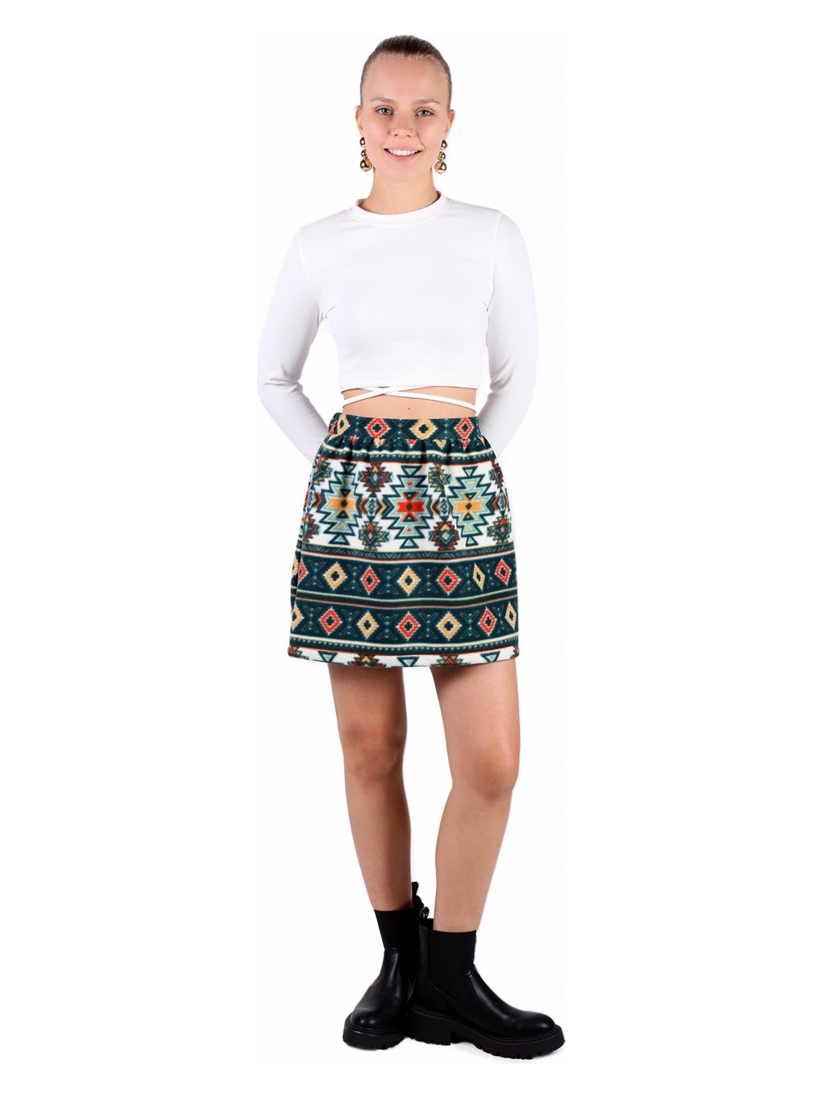 Rays 3027A Desenli Etek Vizon - Görsel 5