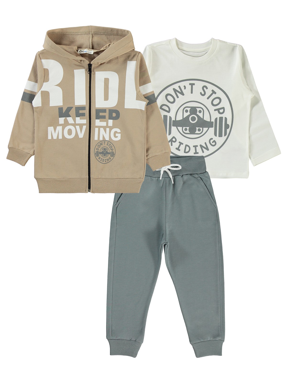 Civil Boys 3'lü Eşofman Takımı Mavi 2-5 Yaş Erkek Çocuk için Özel Tasarım - Görsel 3