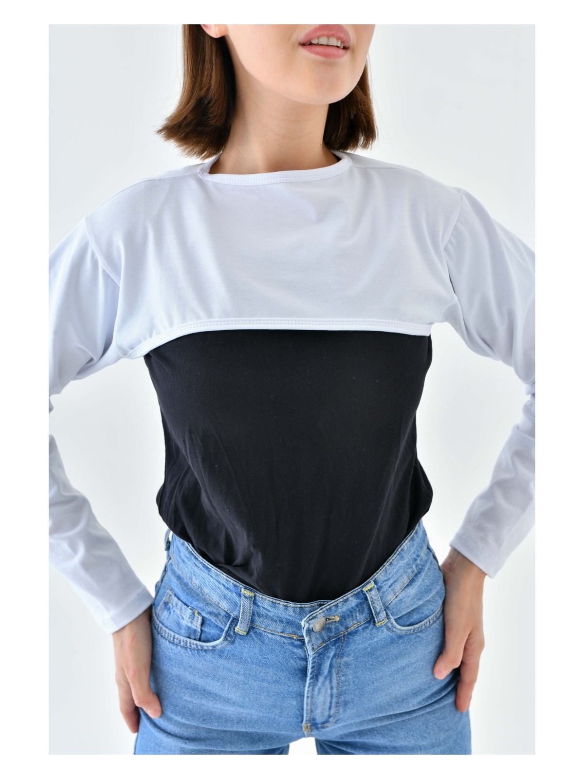 Mirach Sıfır Yaka Boyunluklu Kolluk | Uzun Kollu Tesettür Boyunluk Bodysuit Şık ve Rahat Tasarım - Görsel 5
