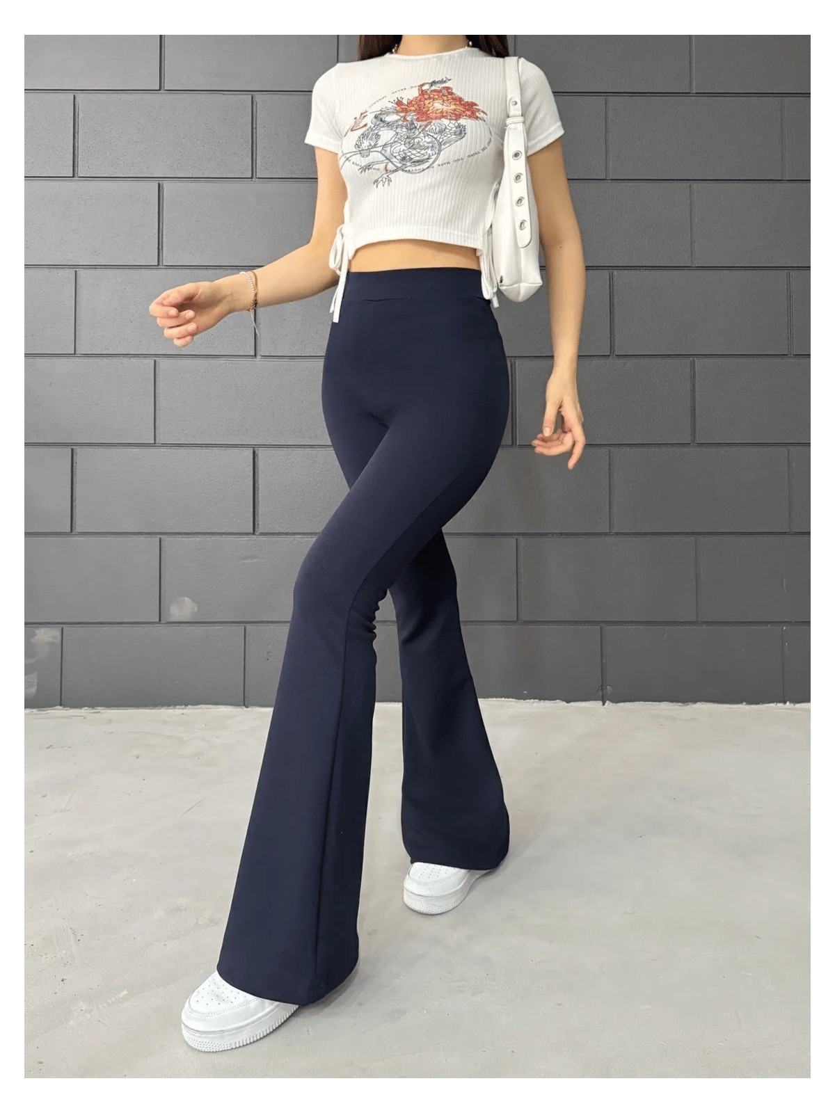 Balta Collection Kadın Ispanyol Paça Krep Yüksek Bel Likralı Toparlayıcı Tayt Pantolon - Görsel 4