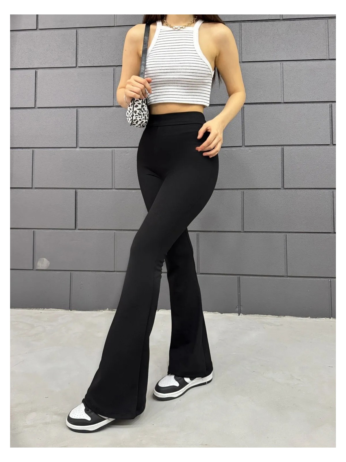 Balta Collection Kadın İspanyol Paça Krep Yüksek Bel Likralı Toparlayıcı Tayt Pantolon - Görsel 3