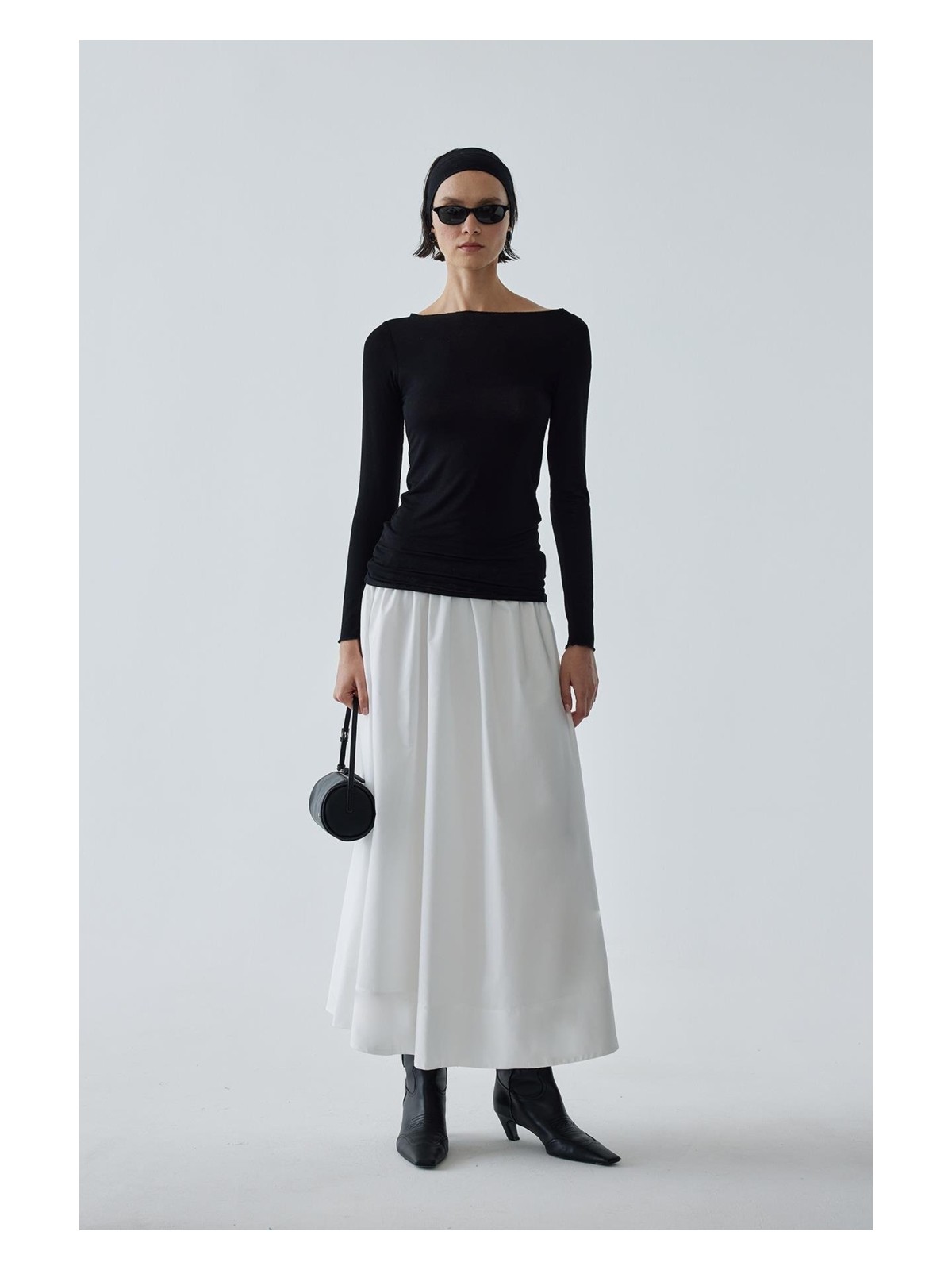 Suud Collection Ekru Day Poplin Kloş Etek - Görsel 4