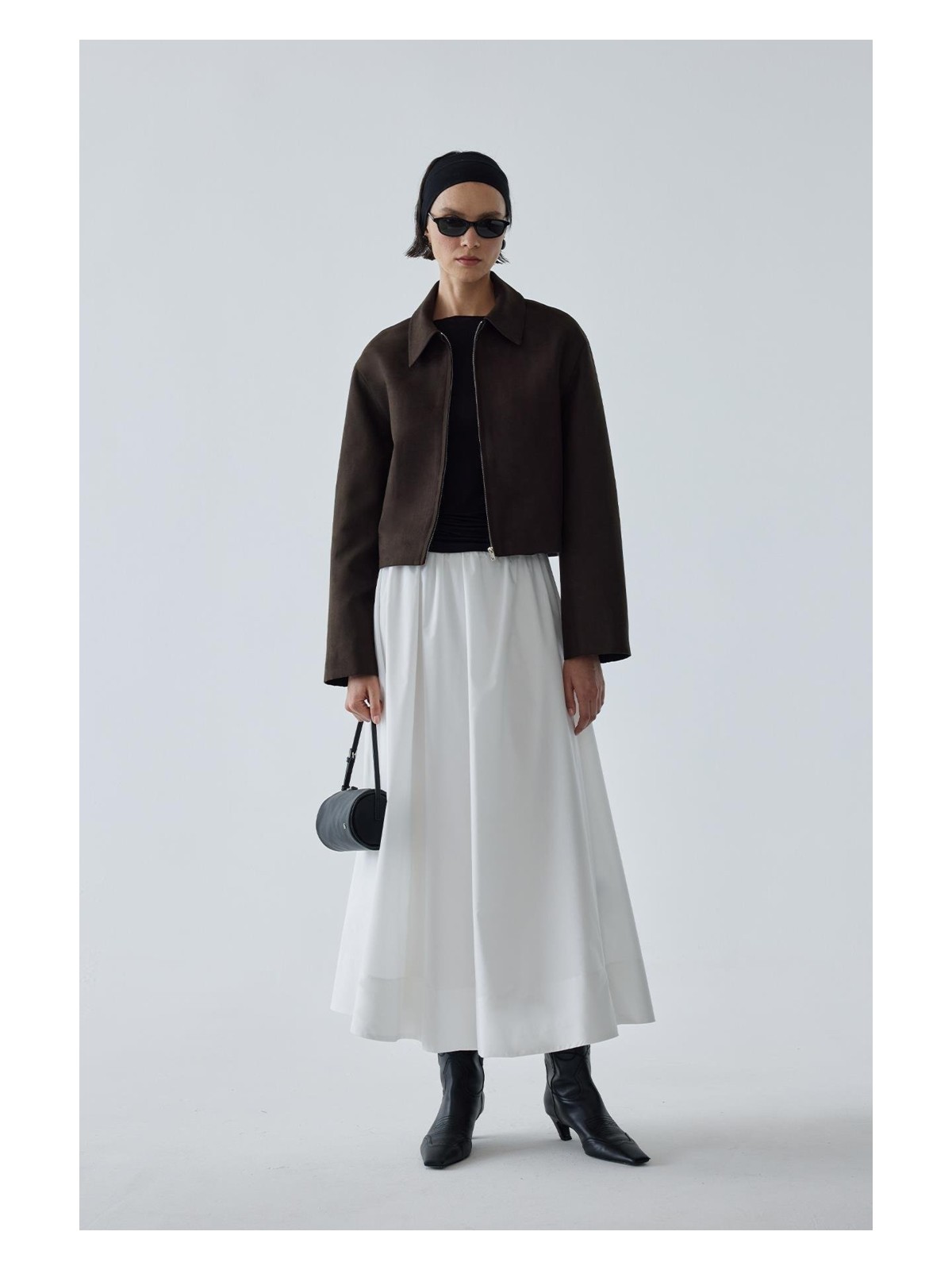 Suud Collection Ekru Day Poplin Kloş Etek - Görsel 6