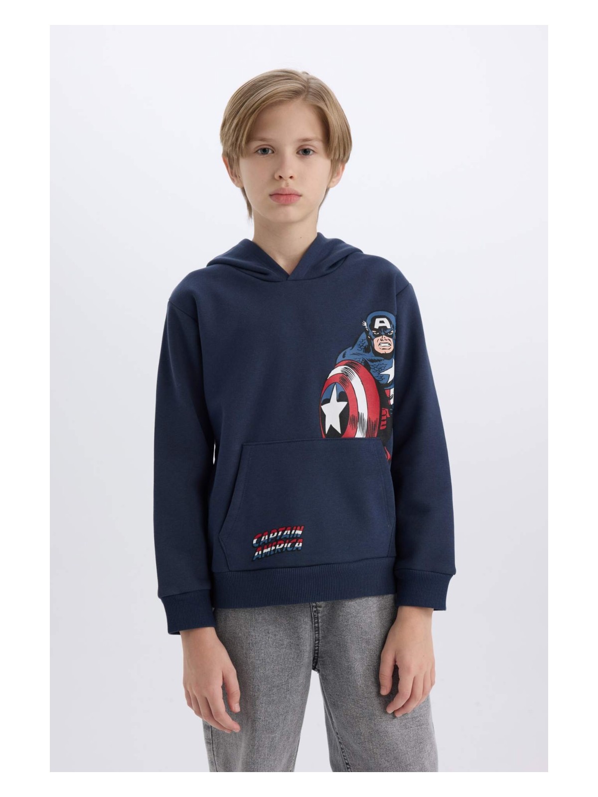 DeFacto Marvel Kapüşonlu Kanguru Cepli Sweatshirt Erkek Çocuk D6737A824WN