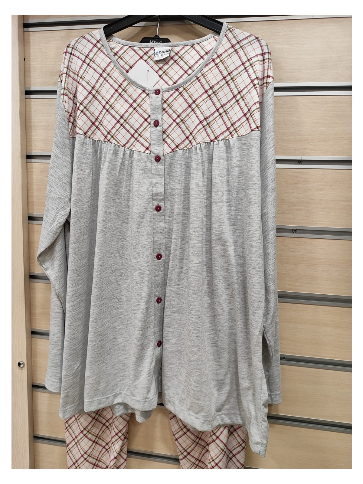 Nena NENA%100 Pamuk Uzun Kol Robalı Önden Düğmeli Kadın Pijama Takım 14758