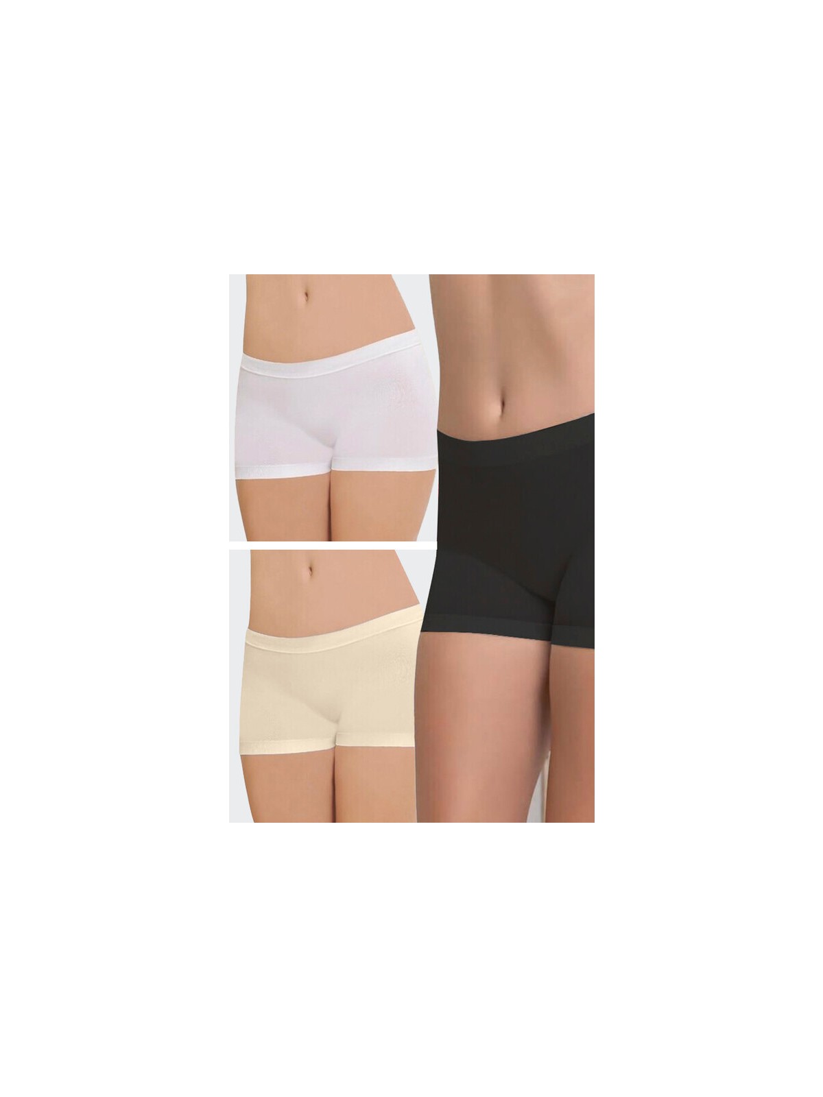 NBB Neon Pembe Sarı Oranj Dikişsiz 3'lü Ağlı Şort Külot