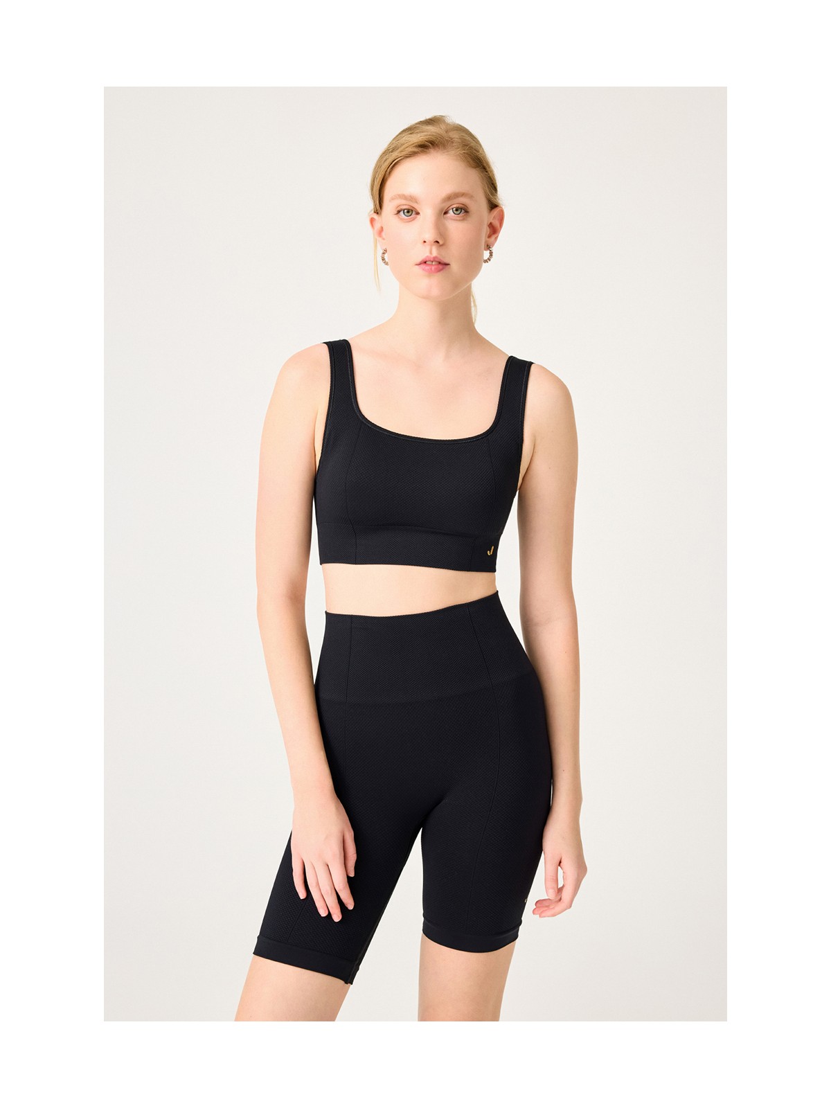 Jerf Holly Petek Desenli Yüksek Bel Biker Tayt Lacivert - Görsel 7