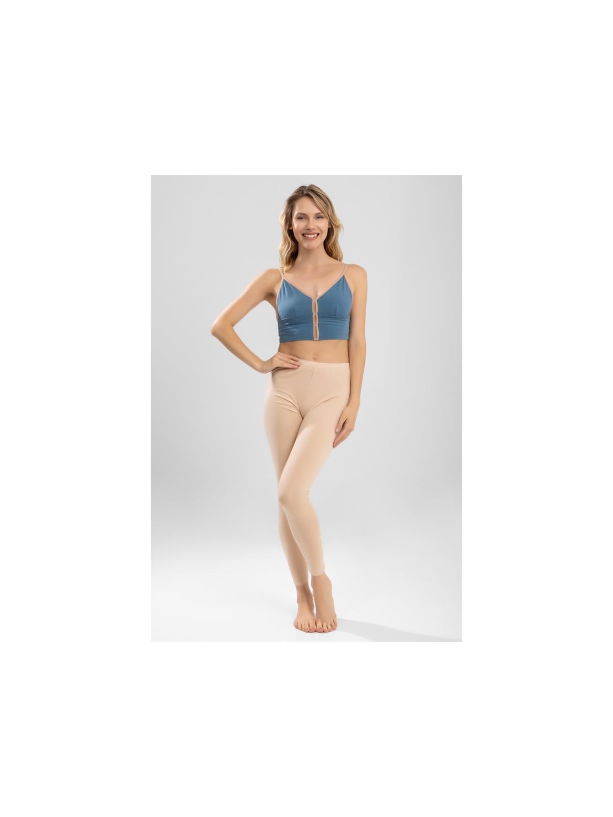 Baykar Kadın Uzun Düz Tayt 8906 Ten Rengi