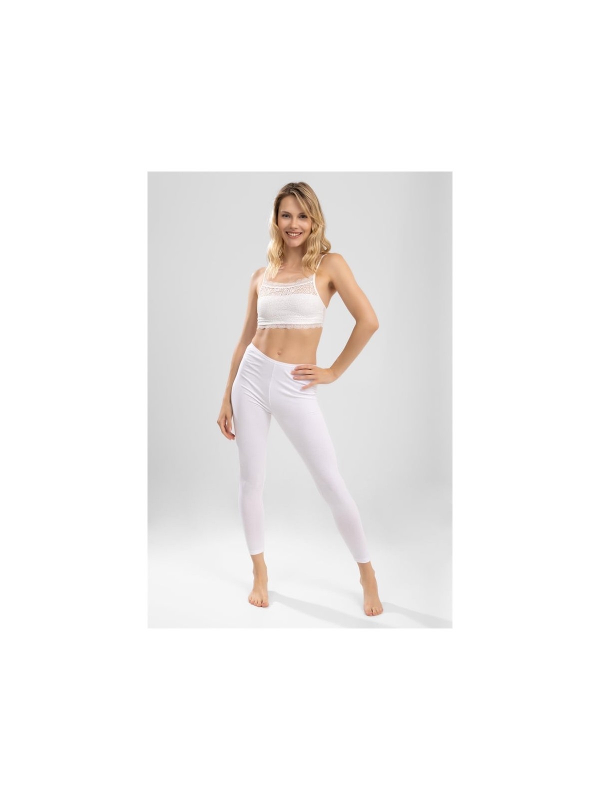 Baykar Kadın Uzun Düz Tayt 8906 Beyaz