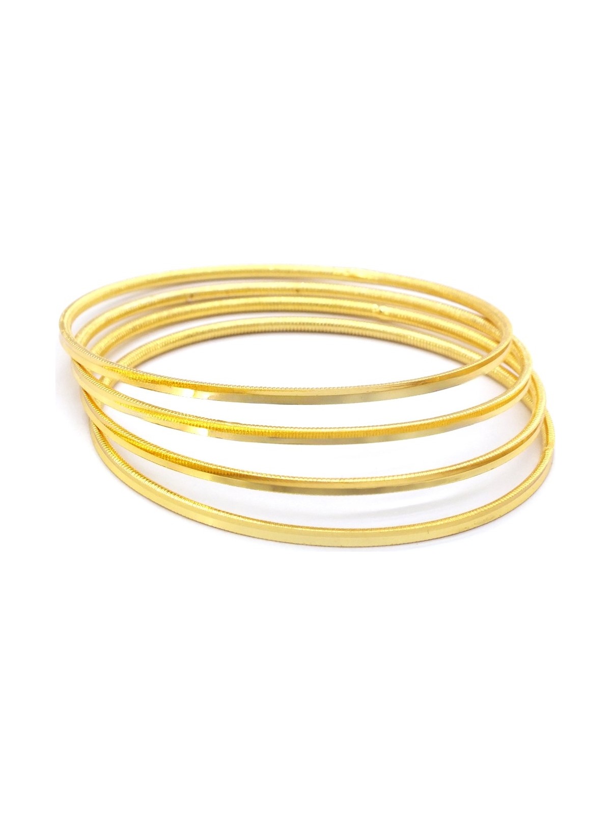 Bz Burgu Zincir 4 Adet 22 Ayar Altın Kaplama Çelik Kadın Ajda Bilezik - BSET-117