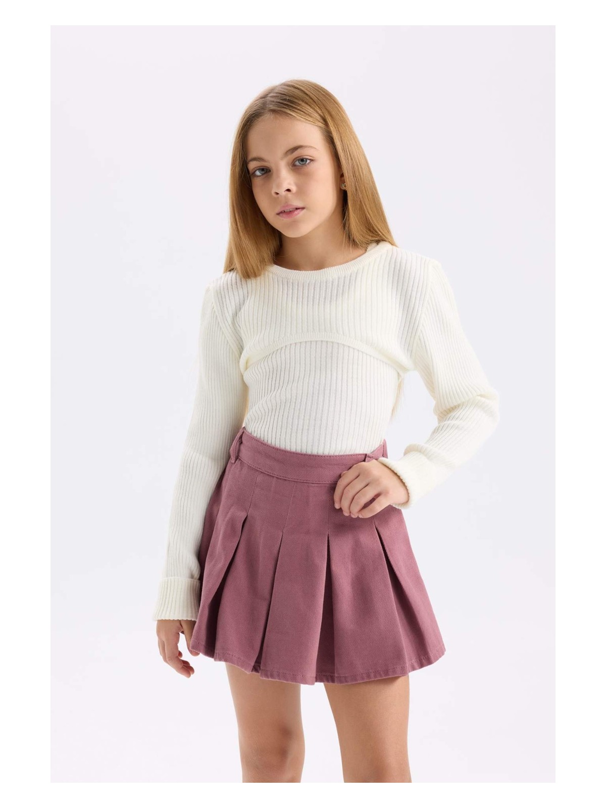 DeFacto Fitted Bisiklet Yaka Triko Kazak Kız Çocuk D1393A824WN