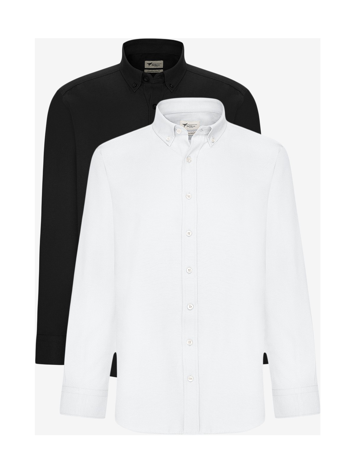 Altınyıldız Classics 2'li Pamuklu Kolay Ütülenebliir Slim Fit Dar Kesim Düğmeli Yaka Oxford Gömlek Paketi