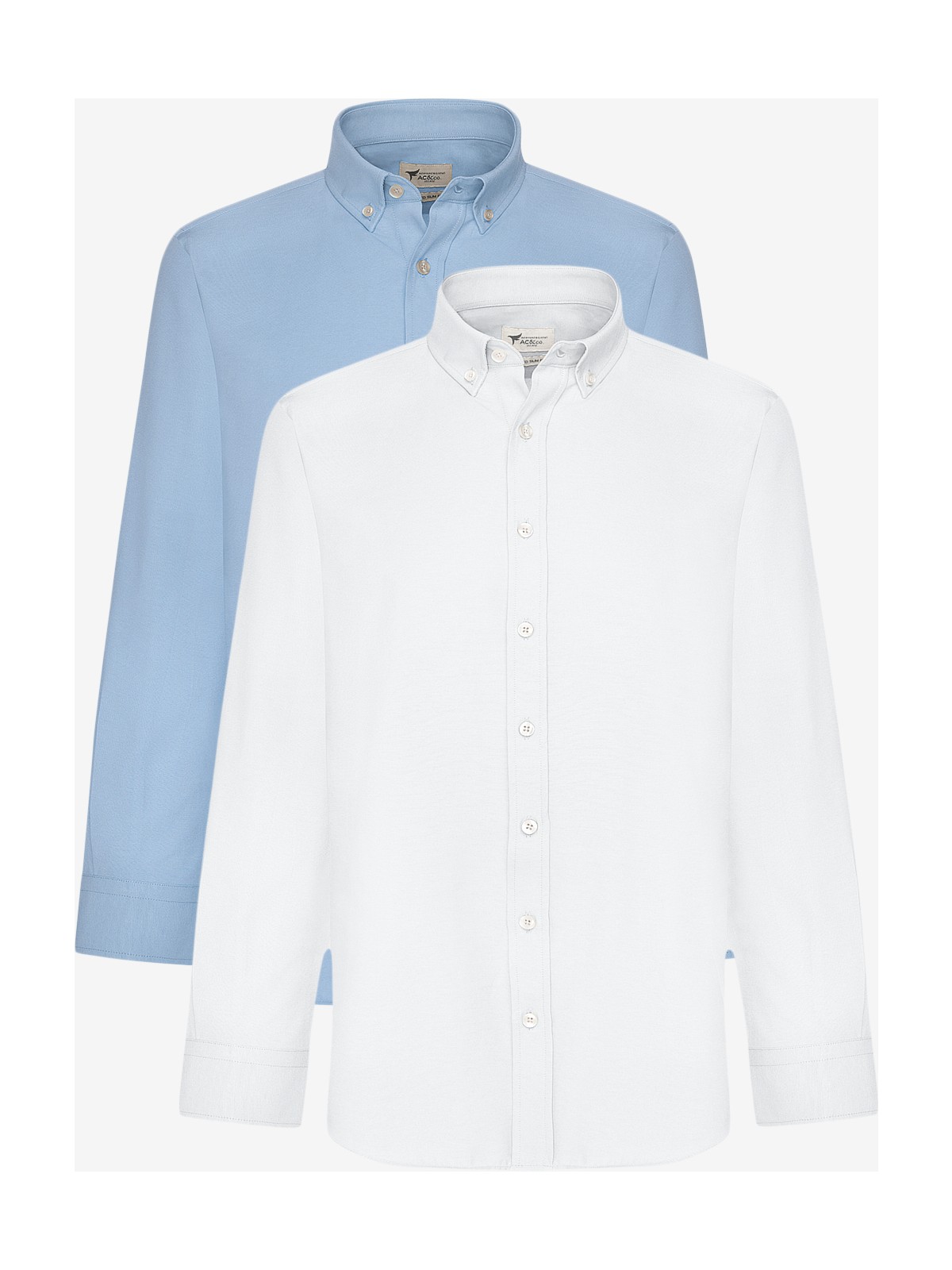 Altınyıldız Classics 2'li Pamuklu Kolay Ütülenebliir Slim Fit Dar Kesim Düğmeli Yaka Oxford Gömlek Paketi - Görsel 7