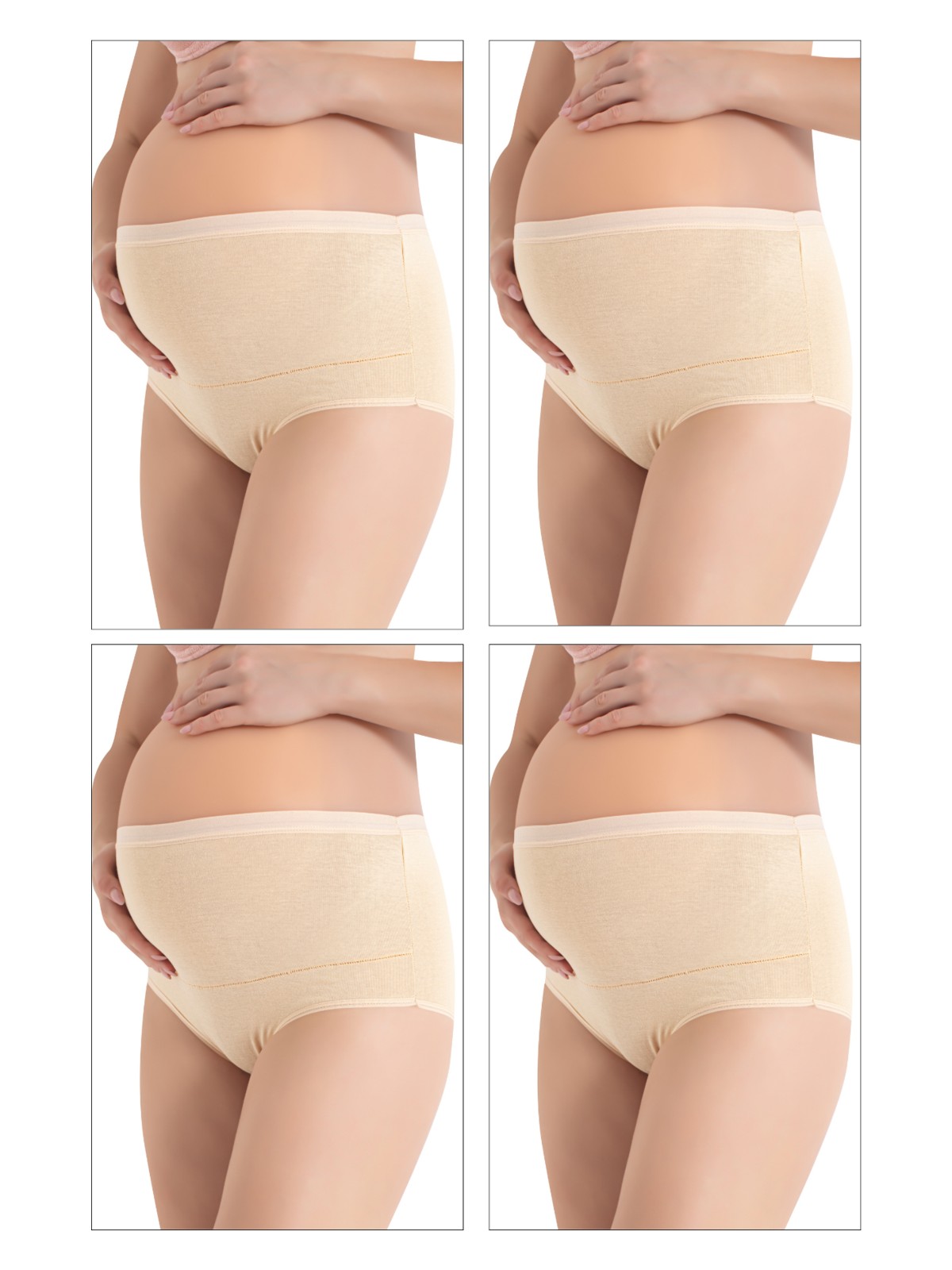 Arma Yıldız 4'lü Paket Kadın Siyah Pamuklu Likralı Yüksek Bel Hamile Külodu - Görsel 3