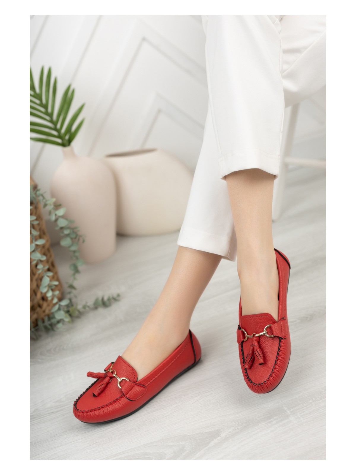 Khayt Tassel Casual Günlük Kadın Babet Ayakkabı - Görsel 4