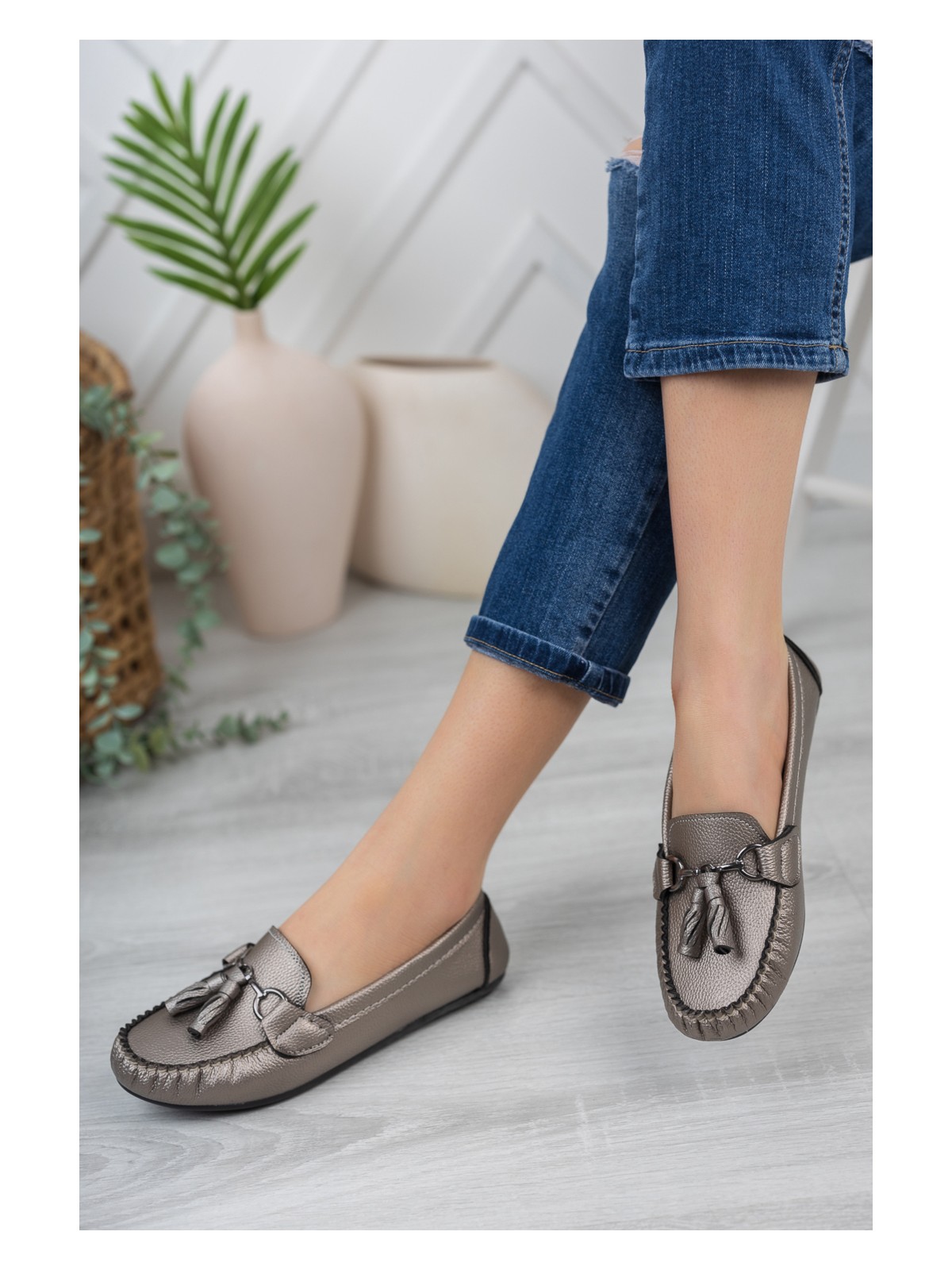 Khayt Tassel Casual Günlük Kadın Babet Ayakkabı - Görsel 10