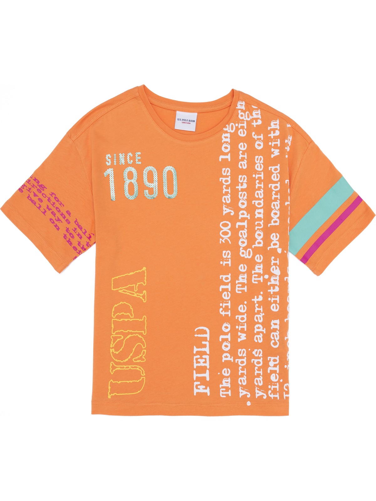 U.S. Polo Assn. Kız Çocuk Turuncu Tişört 50265393-VR051