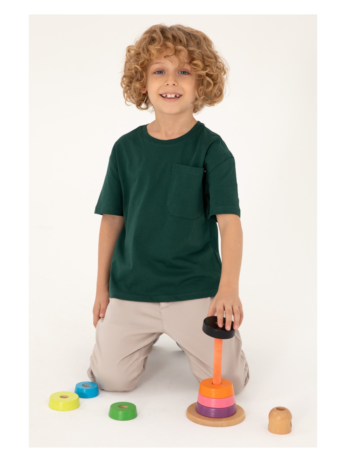 U.S. Polo Assn. Erkek Çocuk Kırmızı Bisiklet Yaka Tişört 50295428-VR030 - Görsel 7