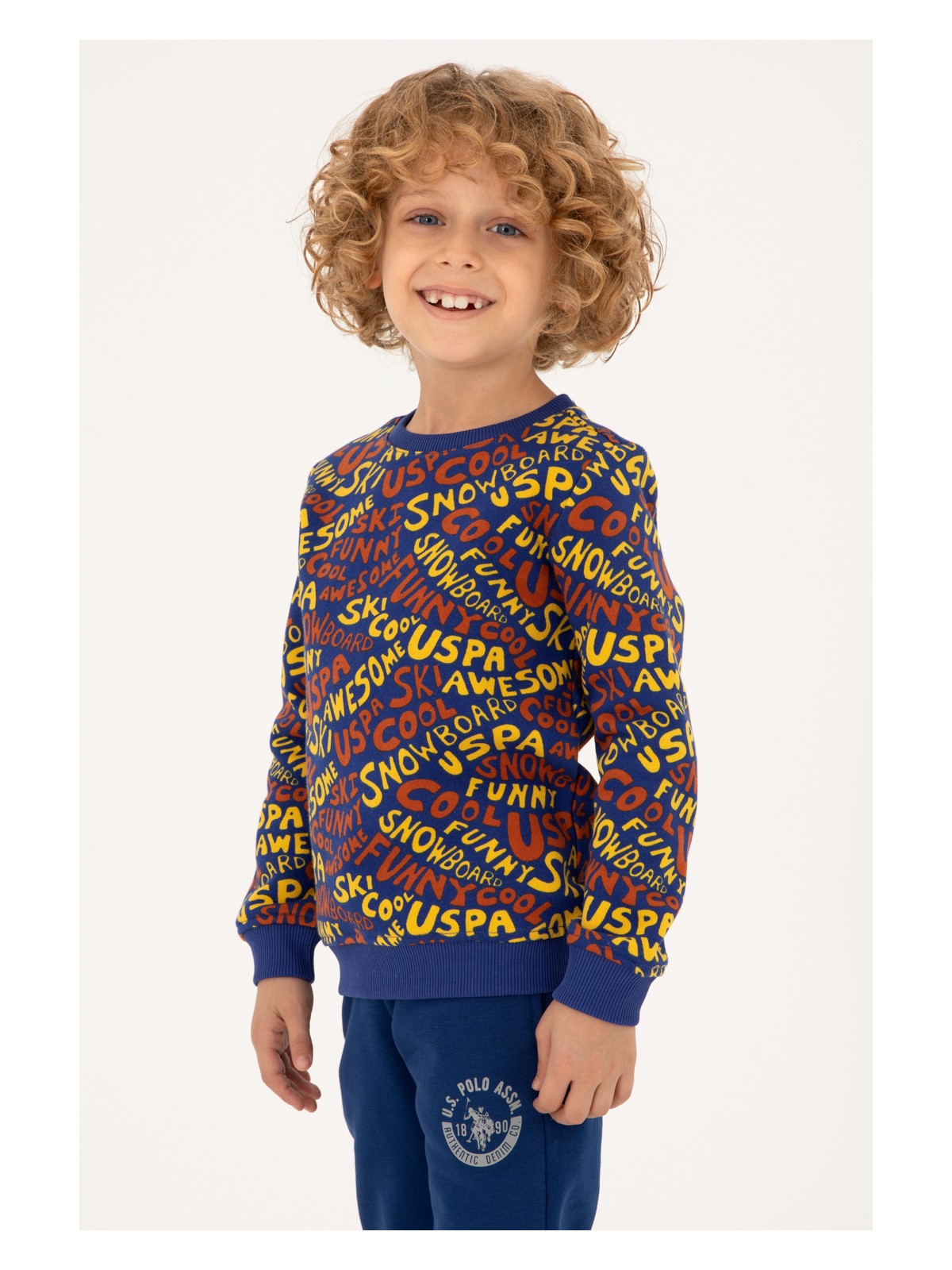 U.S. Polo Assn. Erkek Çocuk İndigo Bisiklet Yaka Sweatshirt 50293460-VR028