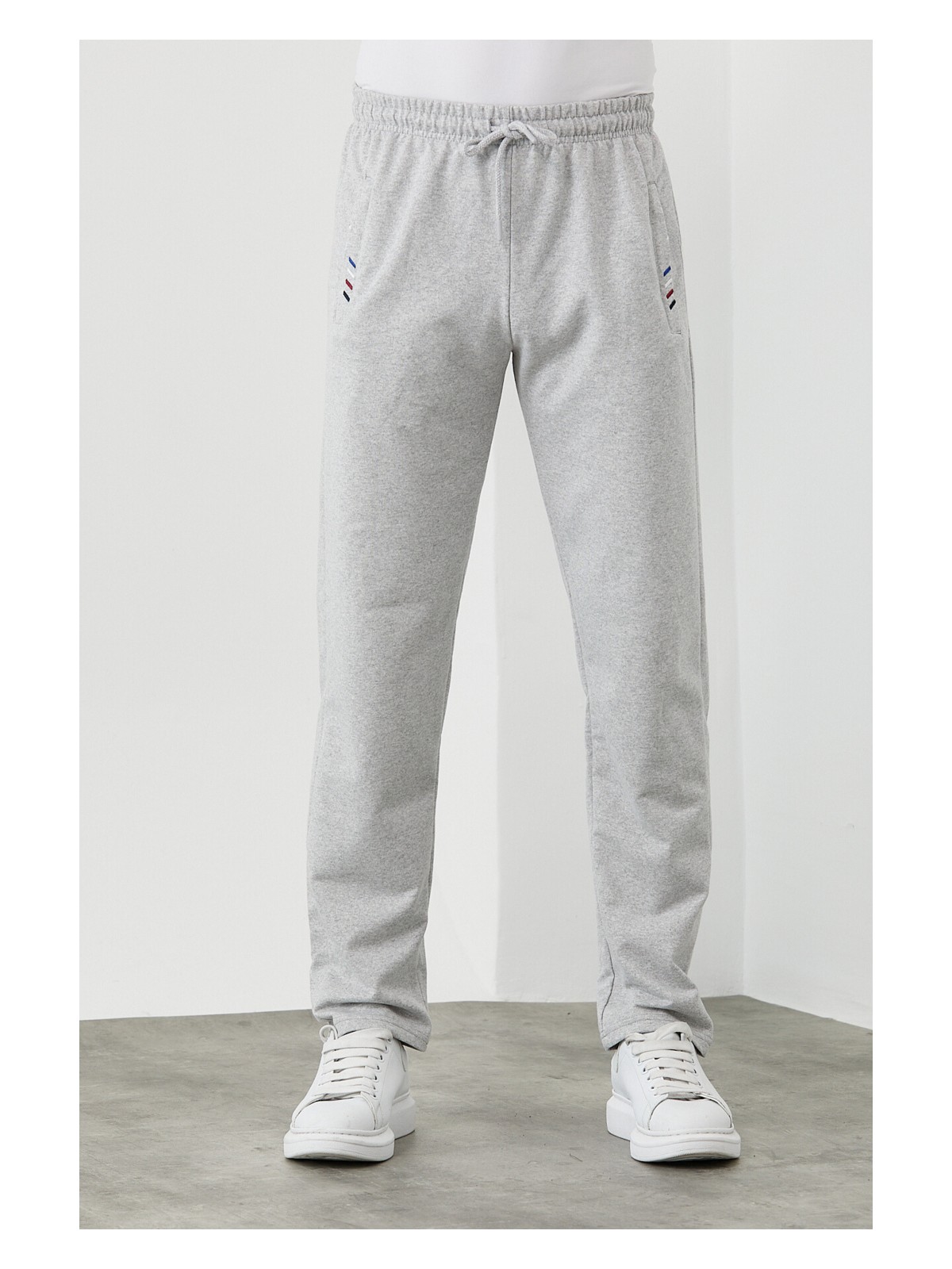 Mmetalic Siyah-Antrasit-Lacivert Erkek Fermuar Cep Nakış Detaylı Düz Paça Rahat Kesim 3'lü Eşofman Altı Paketi - Görsel 4