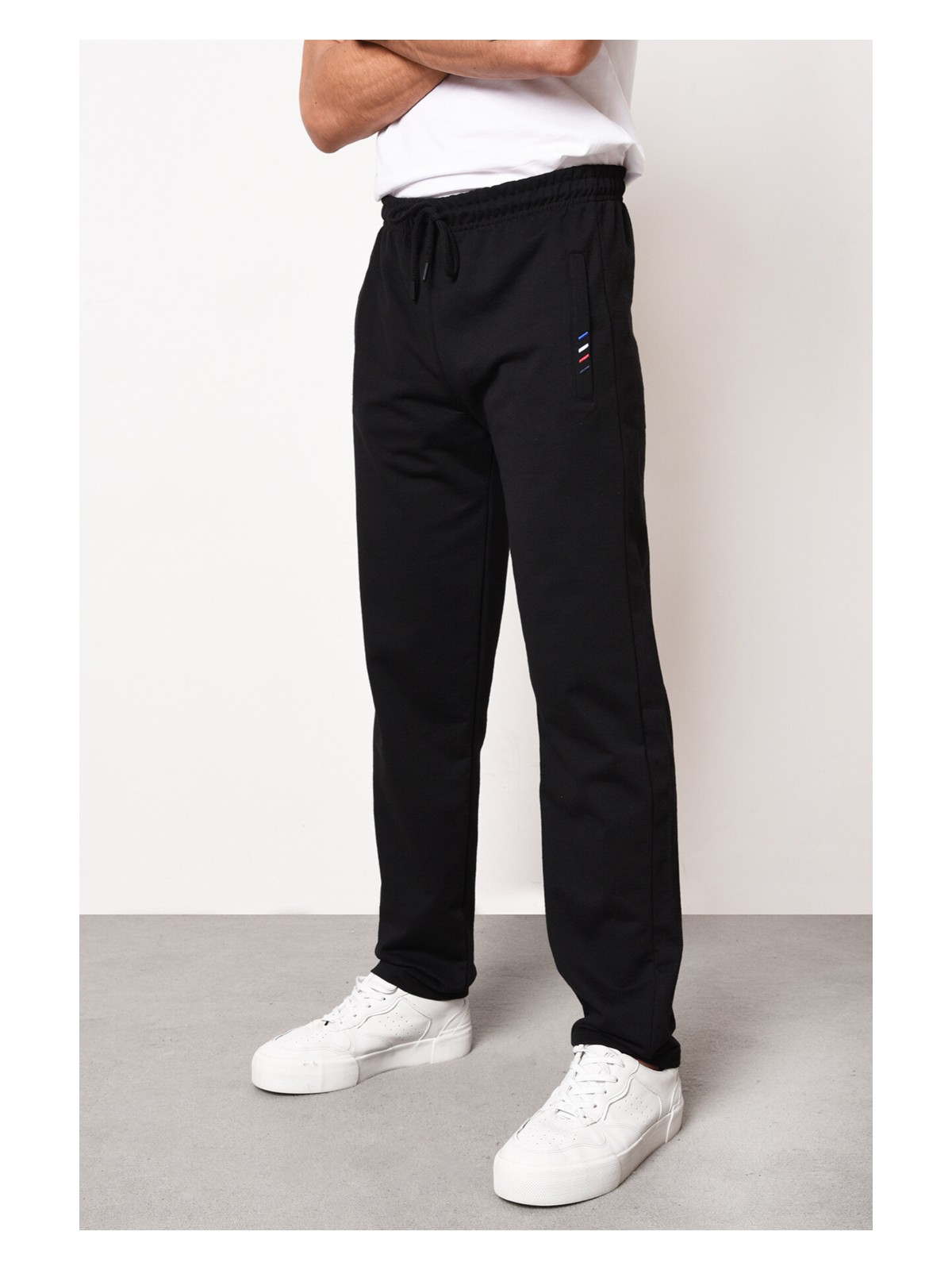 Mmetalic Siyah-Antrasit-Lacivert Erkek Fermuar Cep Nakış Detaylı Düz Paça Rahat Kesim 3'lü Eşofman Altı Paketi - Görsel 5