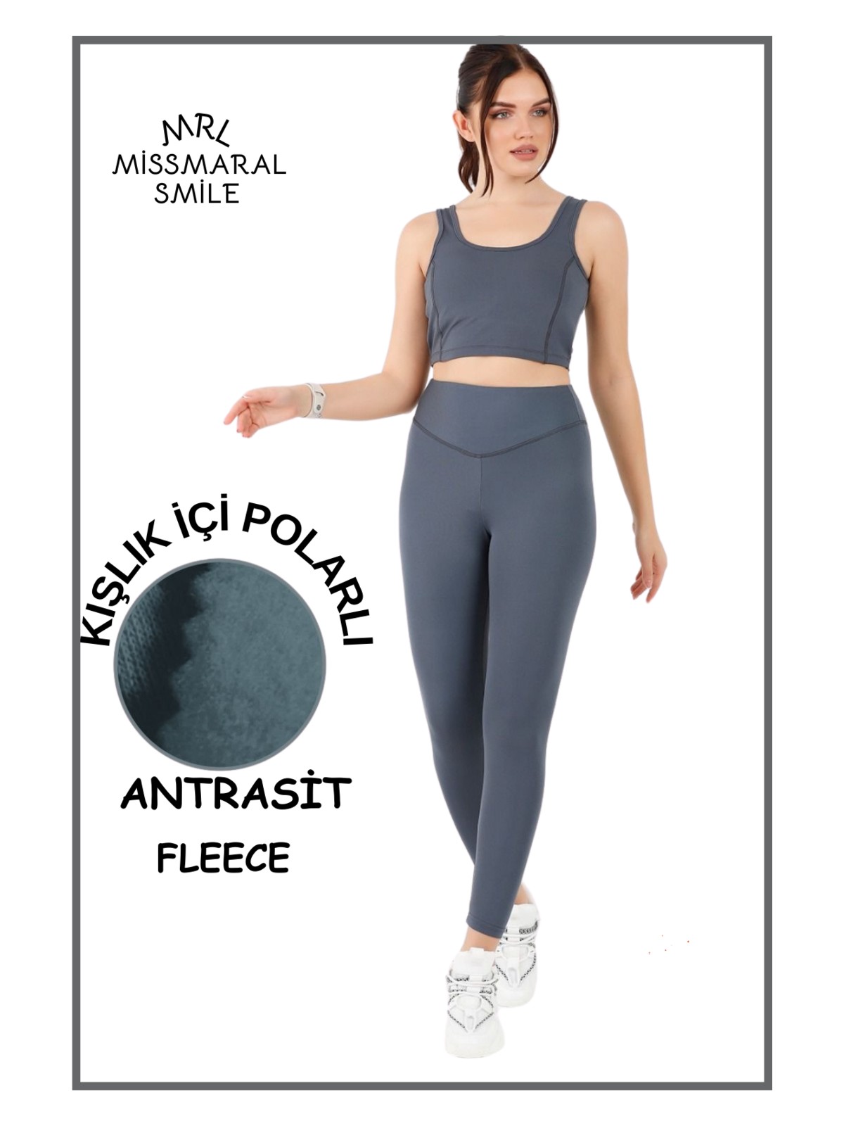 Miss Maral Büyük Beden Tayt Kadın Kışlık Içi Polarlı Koyu Kahve Yüksek Bel Toparlayıcı Tayt Curve Winter B1024 - Görsel 5