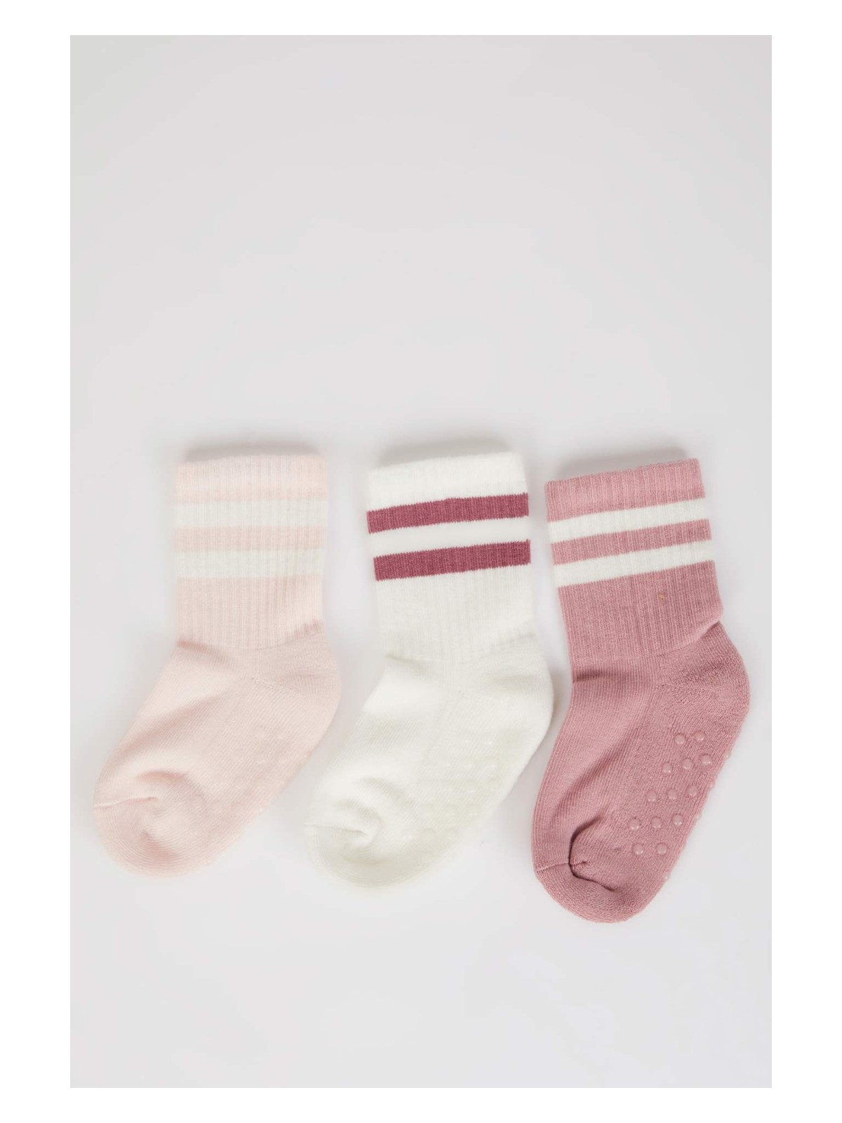 DeFacto Kaydırmaz Taban 3'lü Pamuklu Uzun Çorap Kız Bebek D2484A5NS