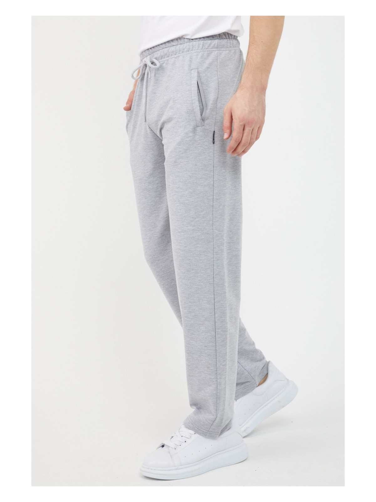 Mmetalic Siyah Erkek Düz Paça Cep Fermuar Detaylı Rahat Kesim Eşofman Altı - Görsel 6