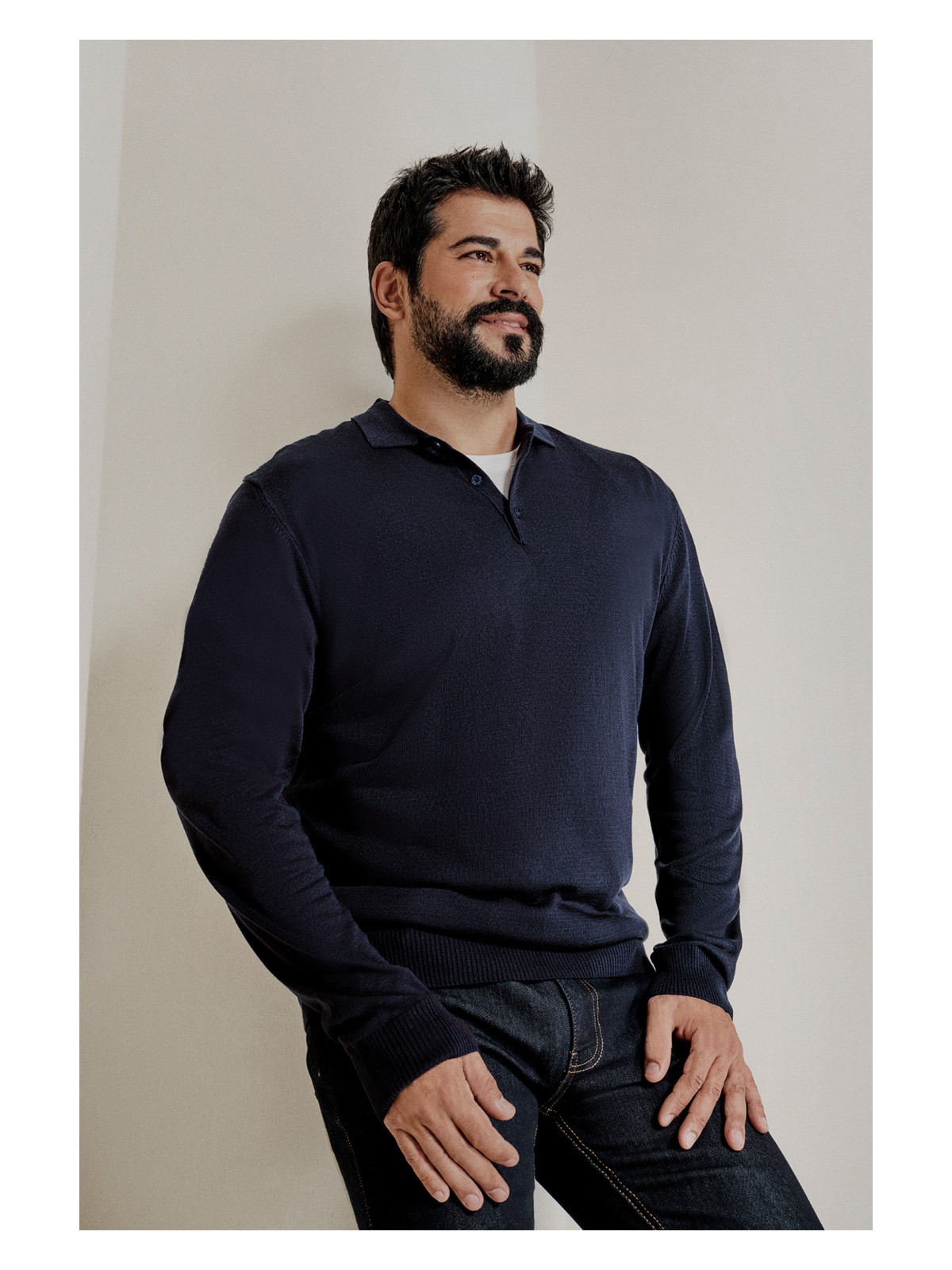 Altınyıldız Classics ALTINYILDIZ CLASSICS Erkek Antrasit-melanj Tüylenme Yapmayan Anti Pilling Kumaş Standart Fit Polo Yaka Triko Kazak - Görsel 6