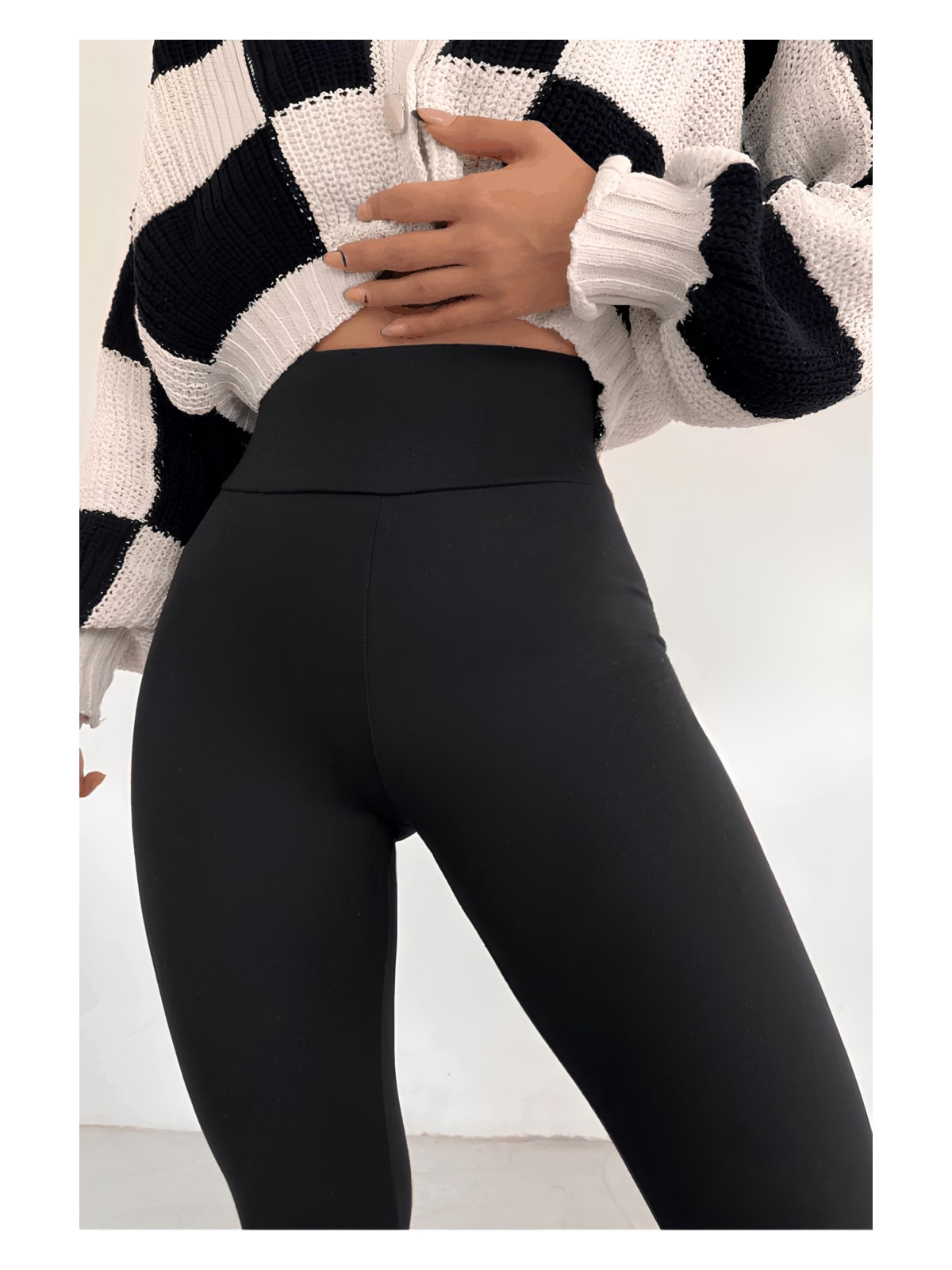 Balta Collection Kadın Siyah Yüksek Bel Toparlayıcı Korseli İnterlok Çelik Örme Tayt İç Göstermez