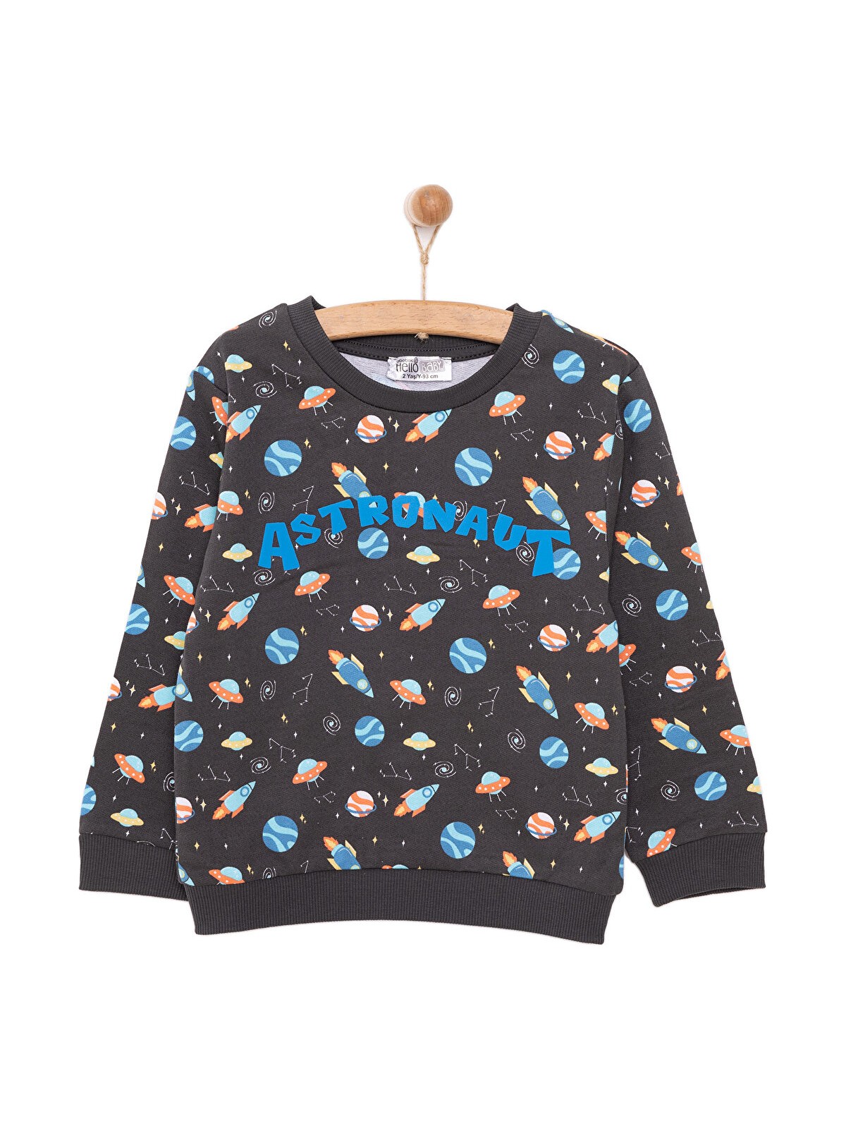 HelloBaby Basic Az Şardonlu Aslan Desenli Sweatshirt Erkek Bebek