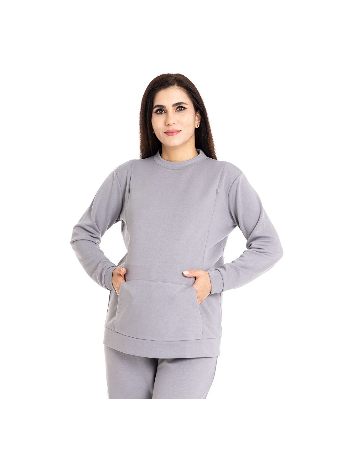 HelloBaby Baby Mom Emzirme Özellikli Hamile Sweatshirt Anne Giyim - Görsel 3