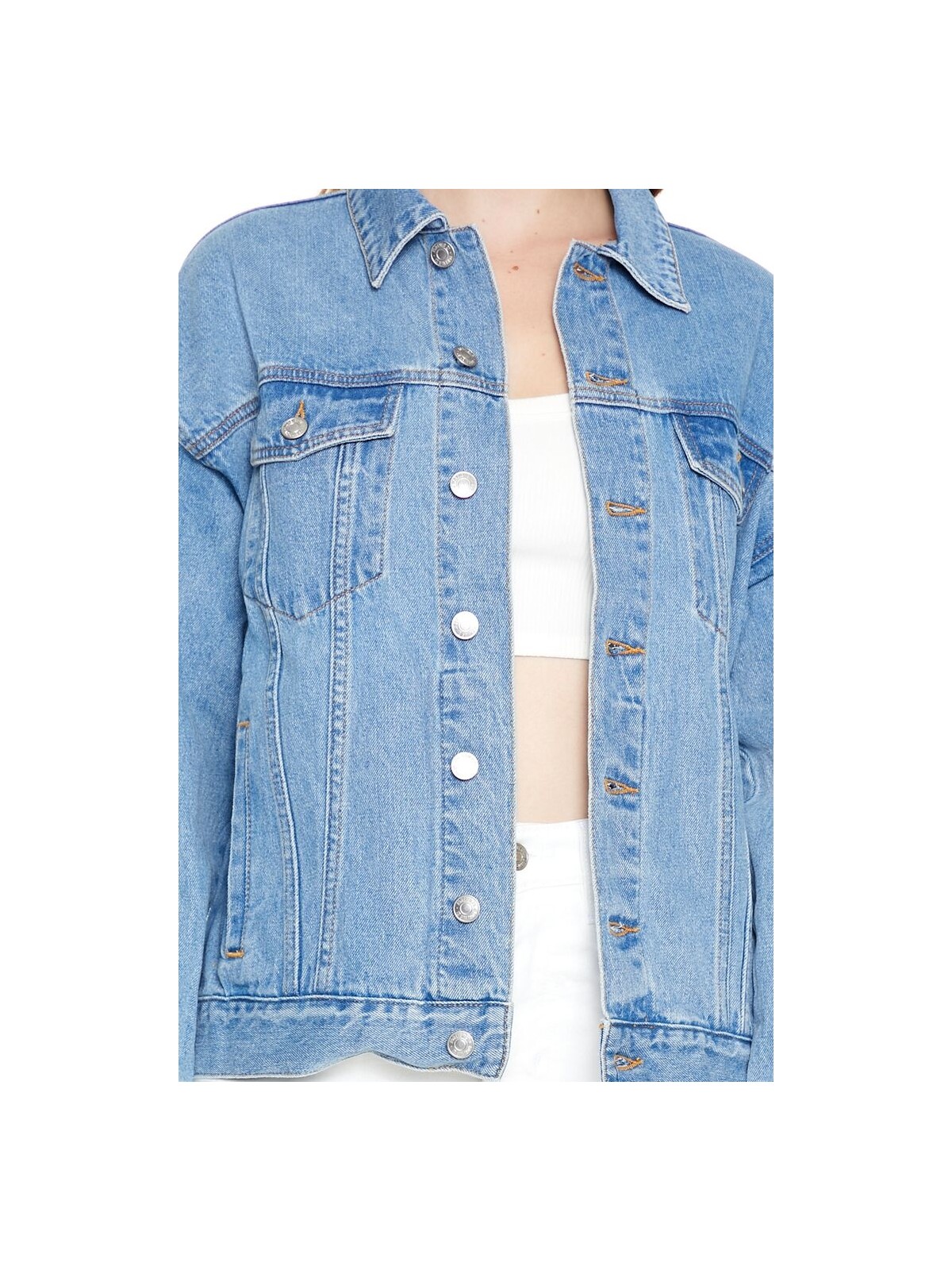 Forever 21 F21 Oversize Trucker Kot Ceket - Görsel 3