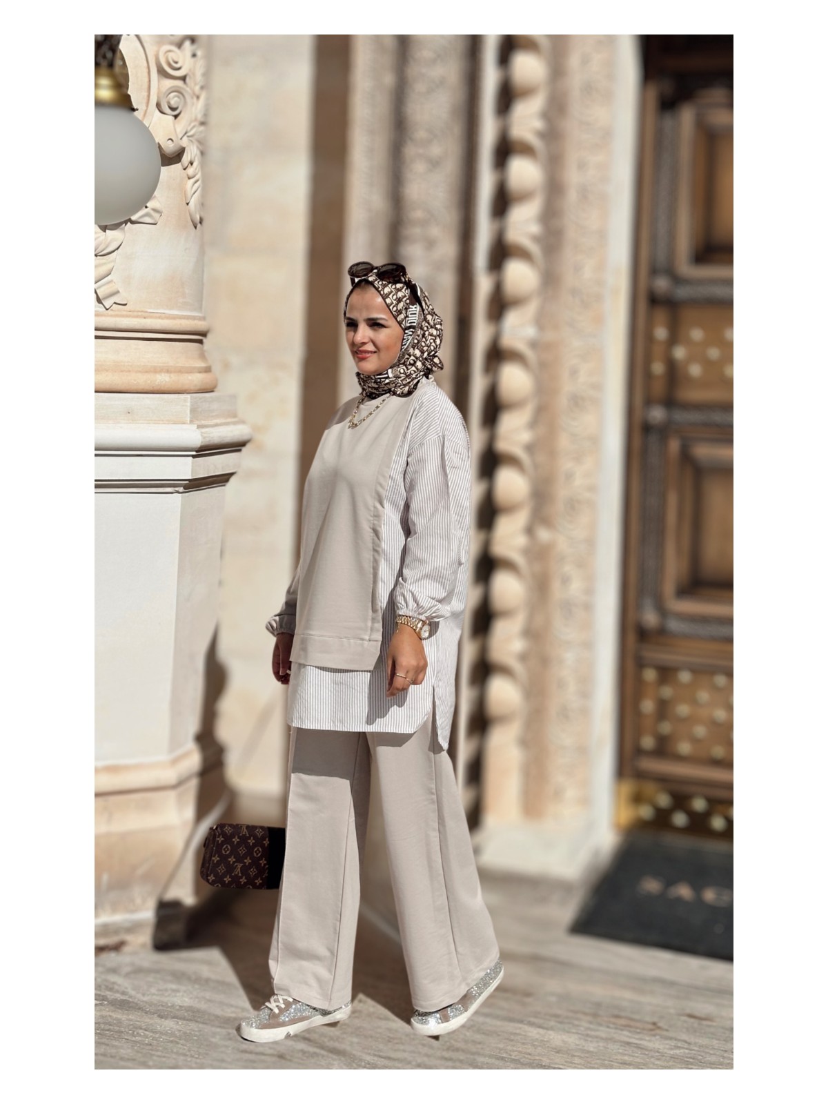 Aselim Hijap Moda Asel Fashion Line Gömlekli Ikili Takım Siyah - Görsel 7