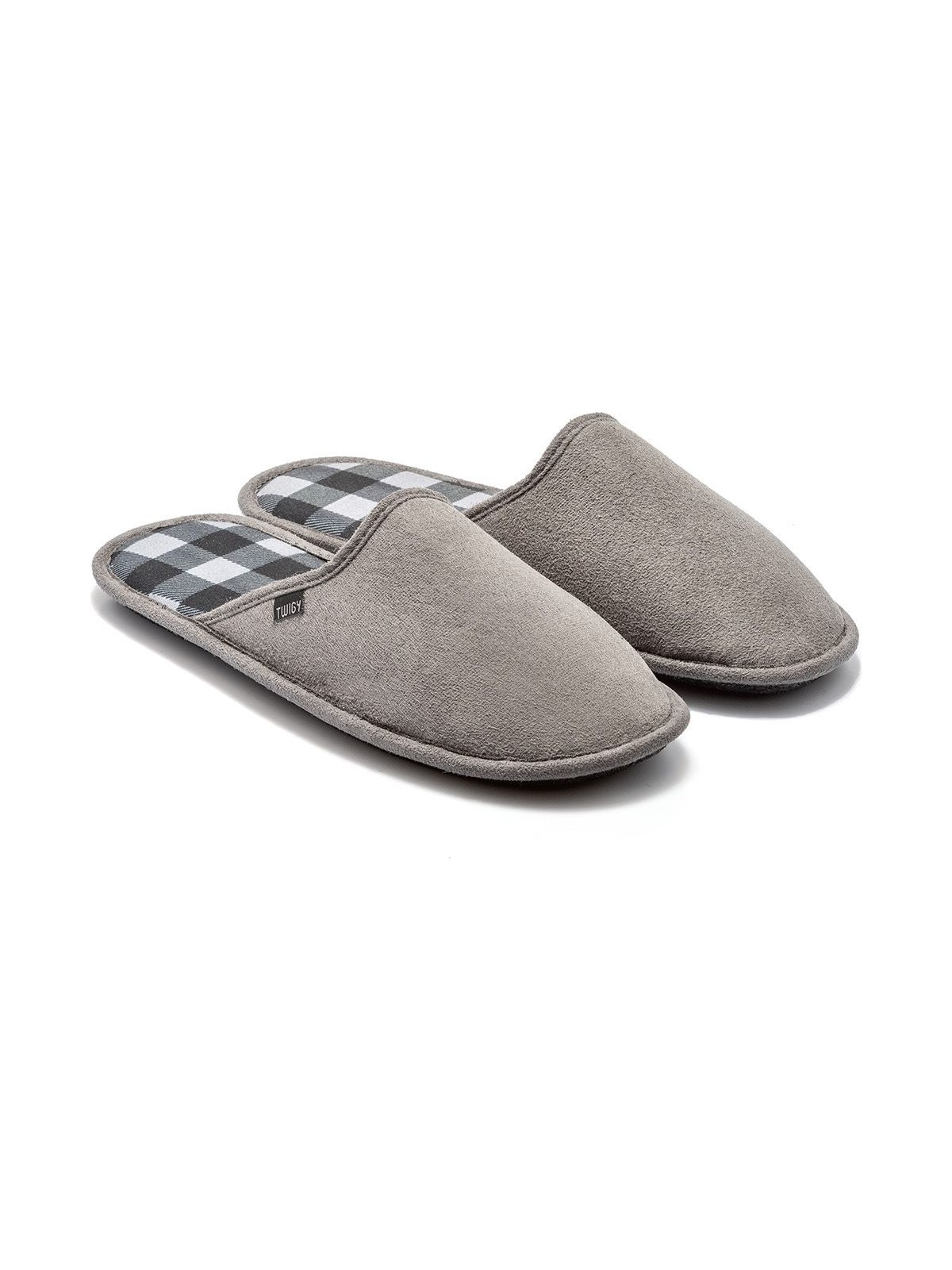 Twigy Ekose Erkek Ev Terliği Gri 41/46