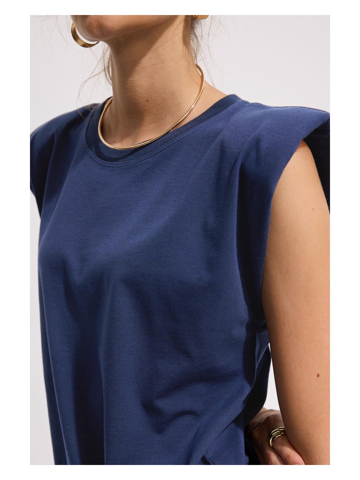 Babokah Omuz Vatkalı Kolsuz T-Shirt - Görsel 5