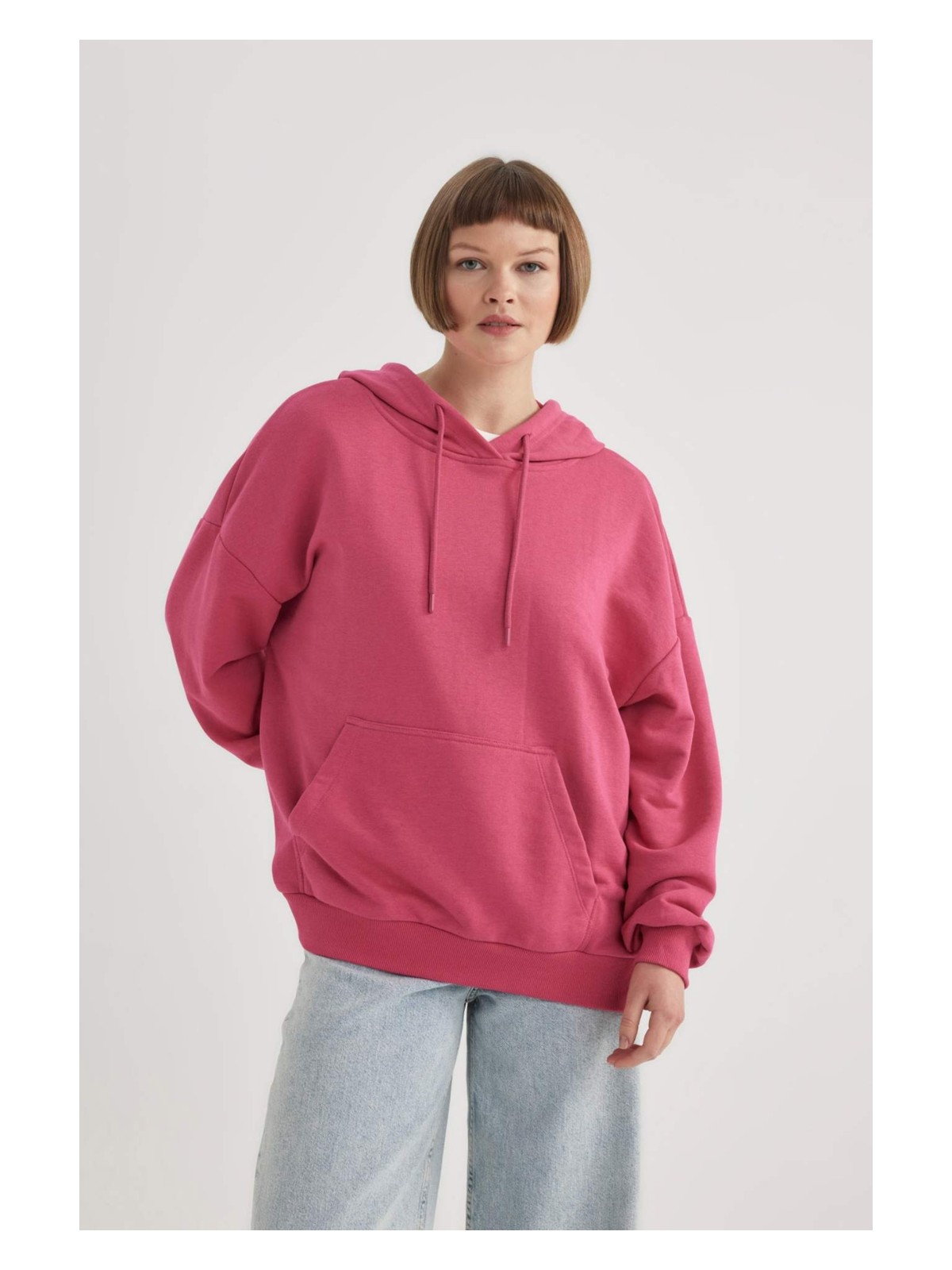 DeFacto Oversize Geniş Kalıp Kapüşonlu Sweatshirt B7834AXNS - Görsel 5