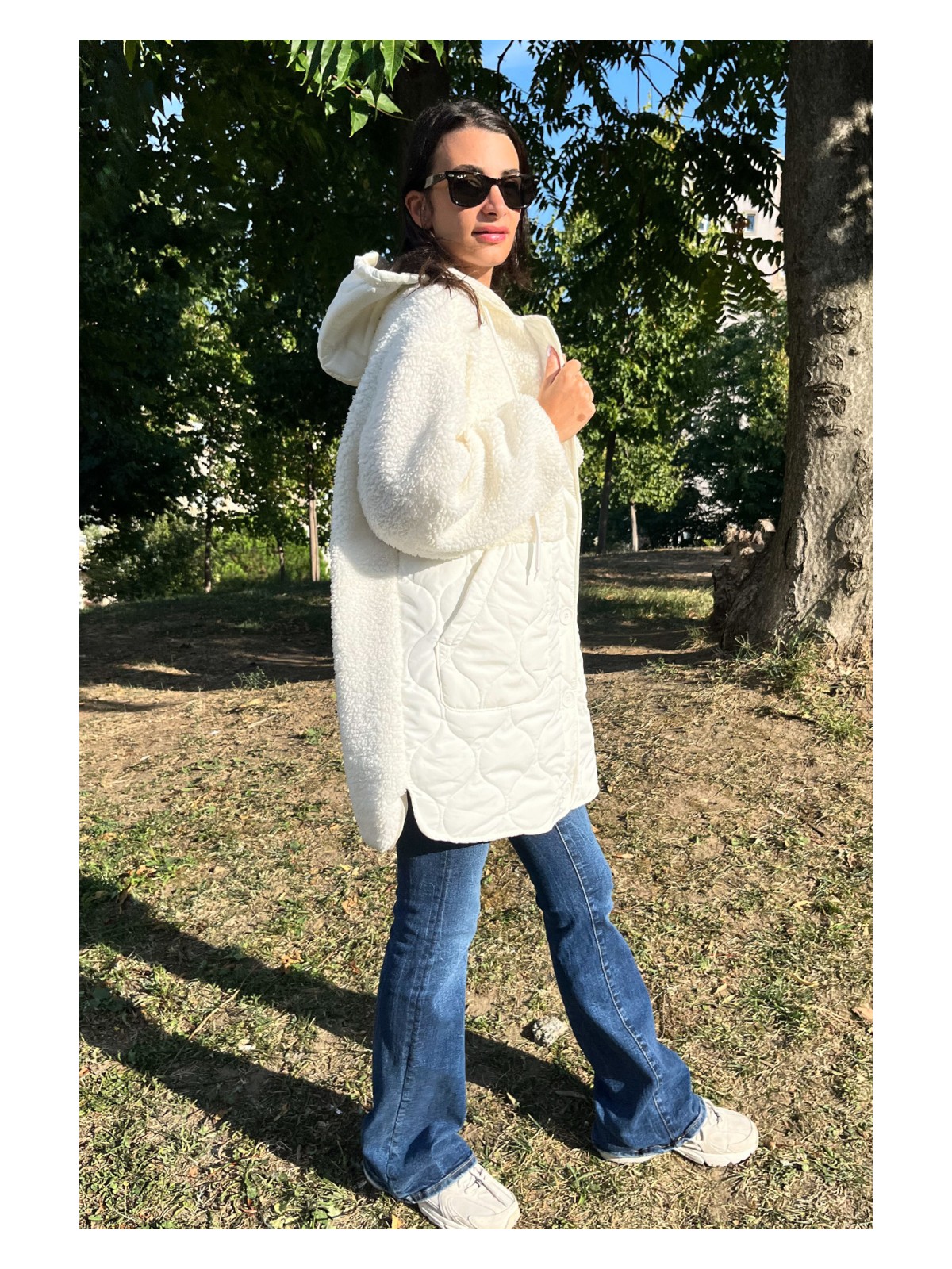 Love The Wind Uzun Peluşlu Kaban - Görsel 3