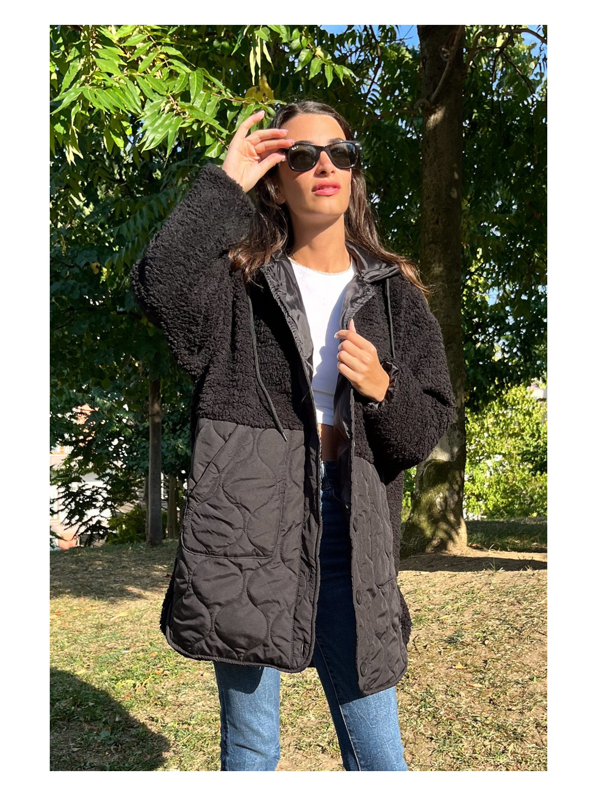 Love The Wind Uzun Peluşlu Kaban - Görsel 7