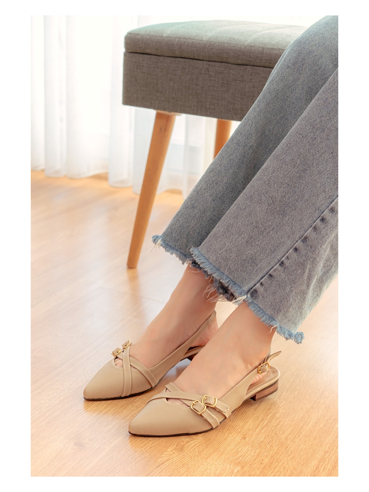 Divolya Pably Kahve Kırışık Rugan ( 2 cm Topuklu ) Sivri Burun Ayakkabı - Görsel 9