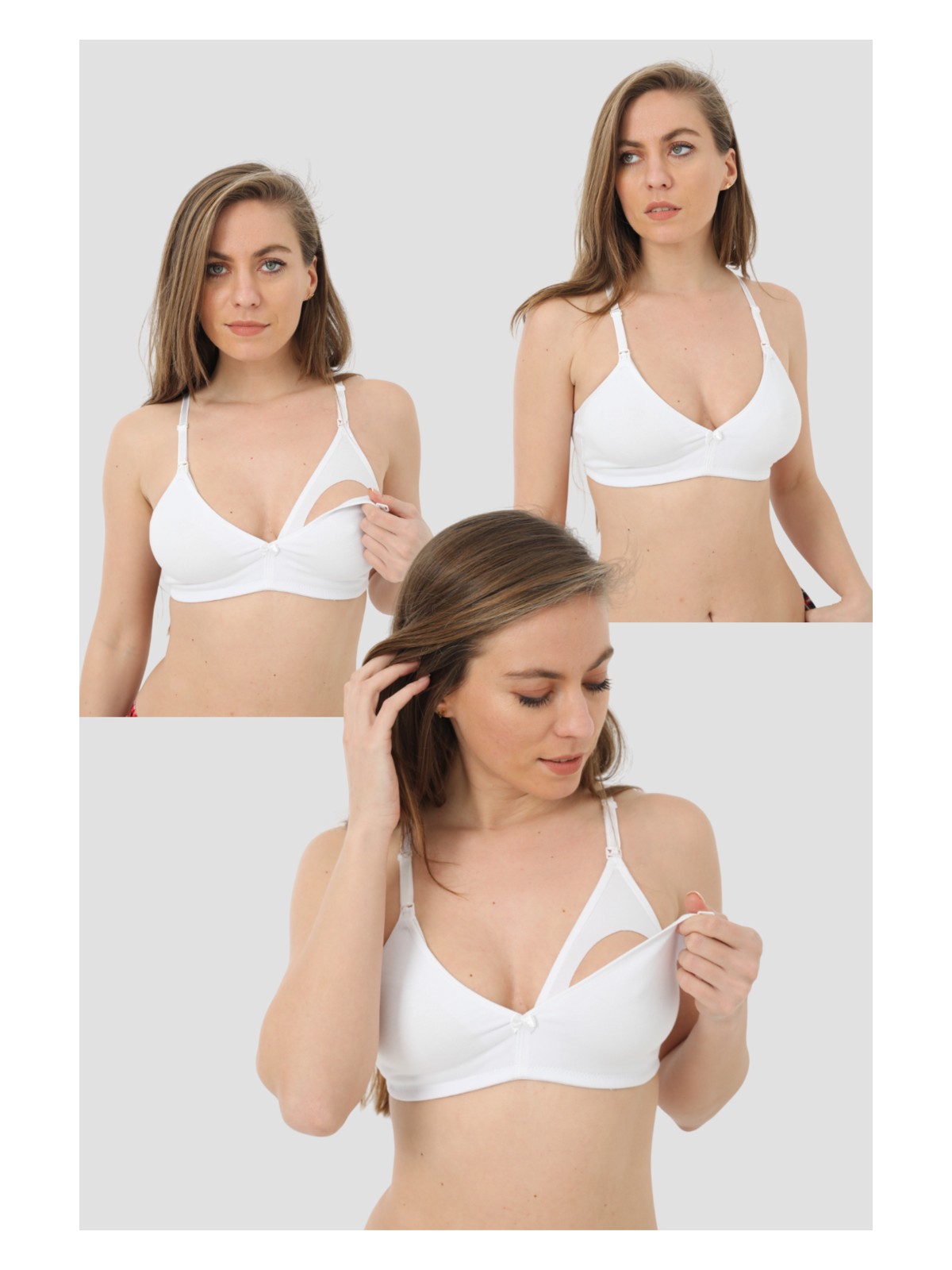 Arma Yıldız 3 Adet Siyah Kadın Pamuklu Emzirme Sütyeni Balensiz Hamile Lohusa Esnek Yumuşak Kumaş - Görsel 4