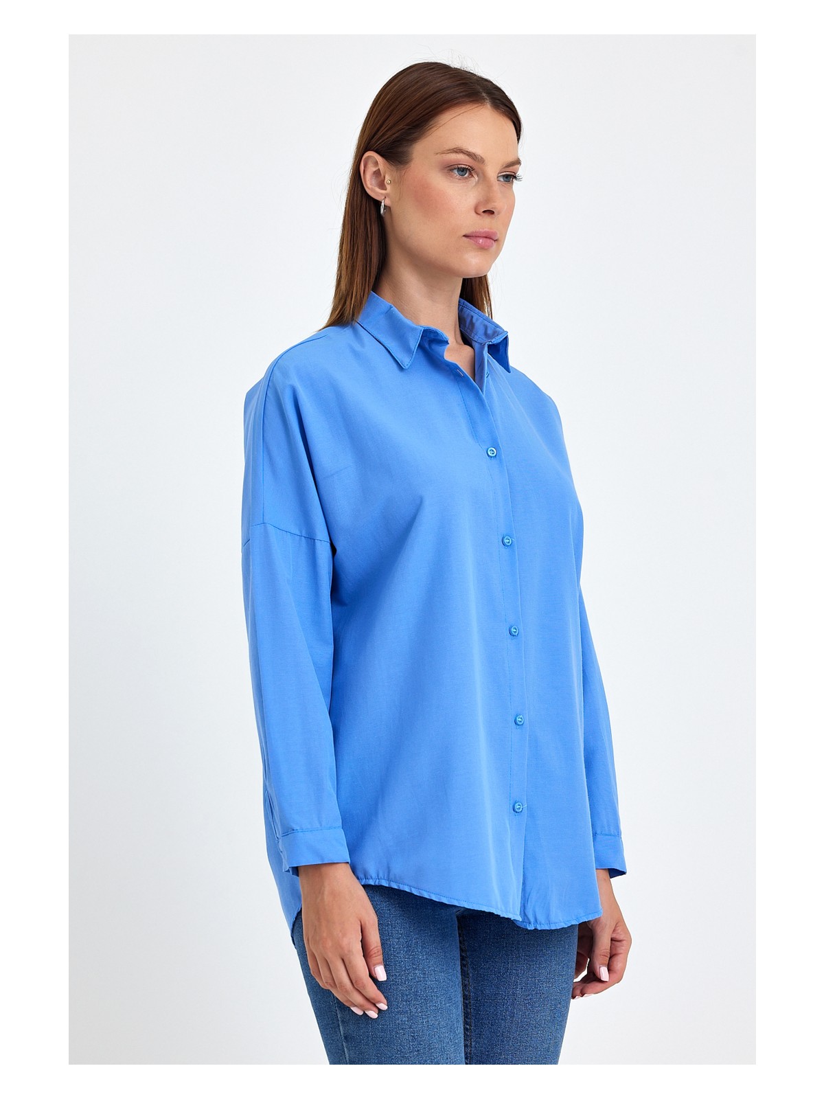 Rodi Oversize Uzun Basic Gömlek DS22YB113900 - Görsel 7