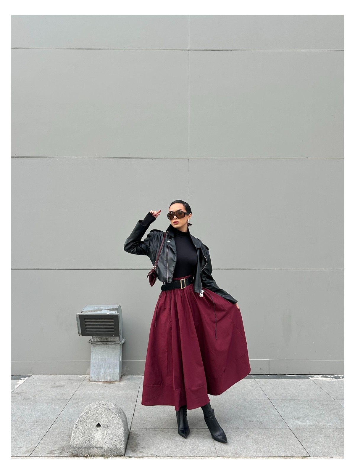 Minaaise Beyaz Poplin Beli Lastikli Uzun Etek 27321 - Görsel 7