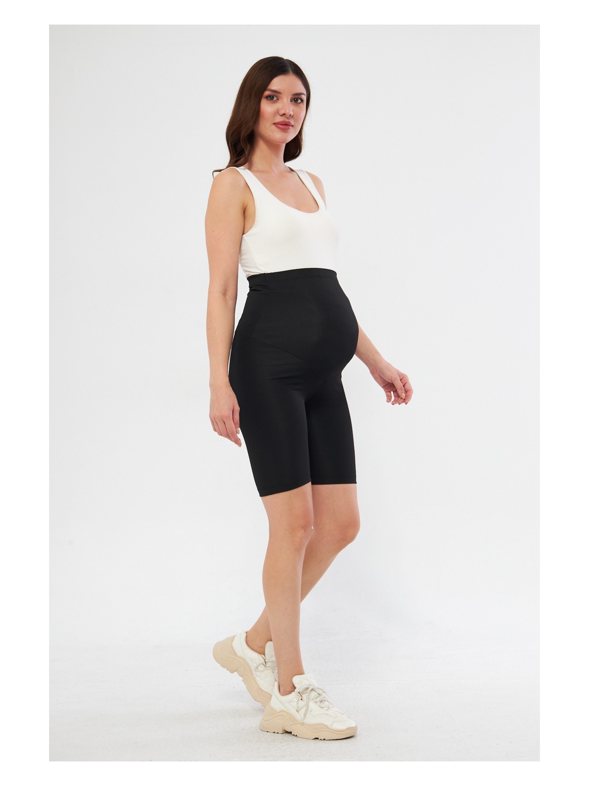 Lesa Wear Diz Üstü Biker Ayarlanabilir Yüksek Bel Esnek Kısa Hamile Tayt