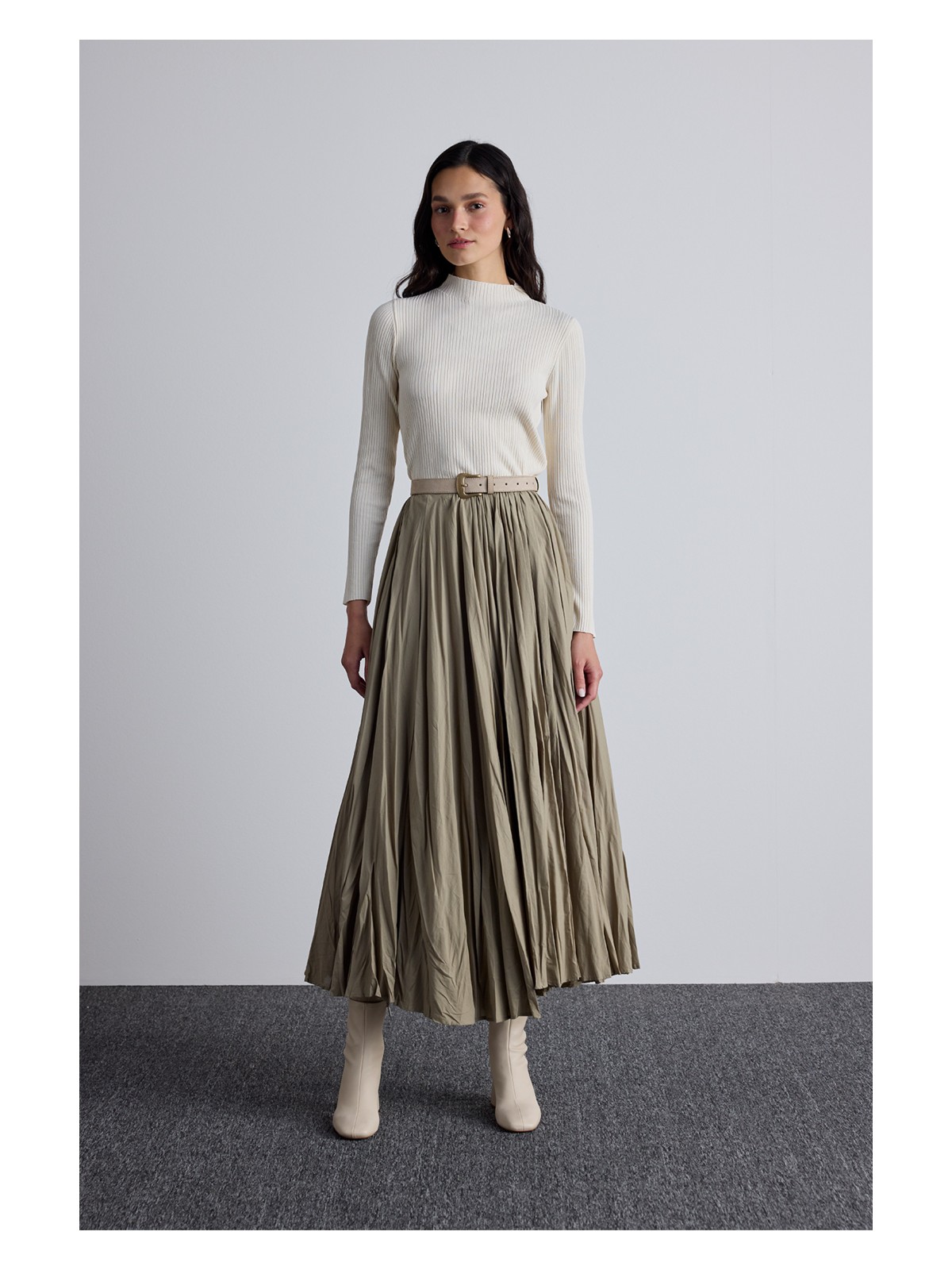 Manuka Pılıse Maxı Etek Siyah - Görsel 6