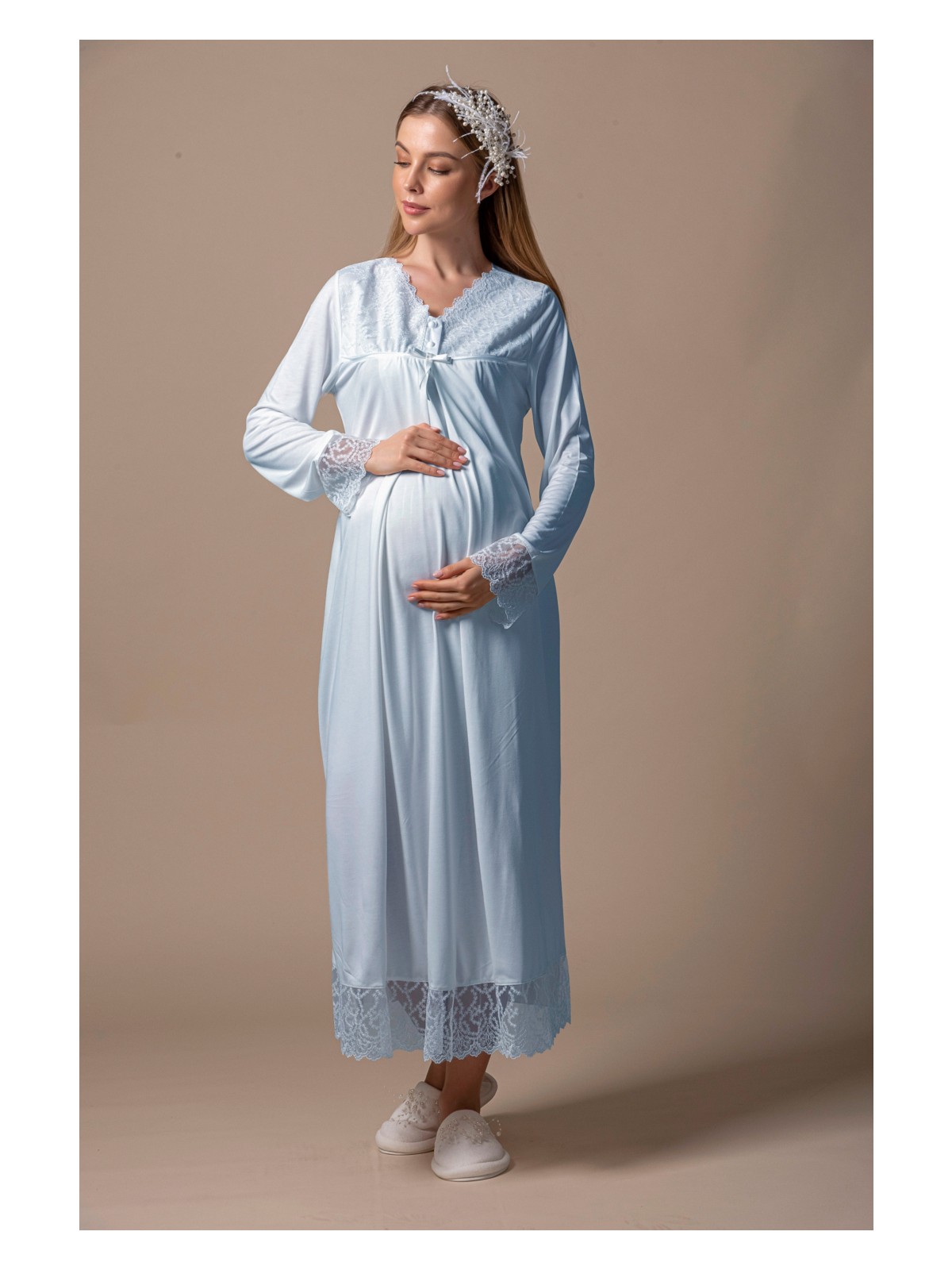 Effortt Mavi Hamile Lohusa Gecelik