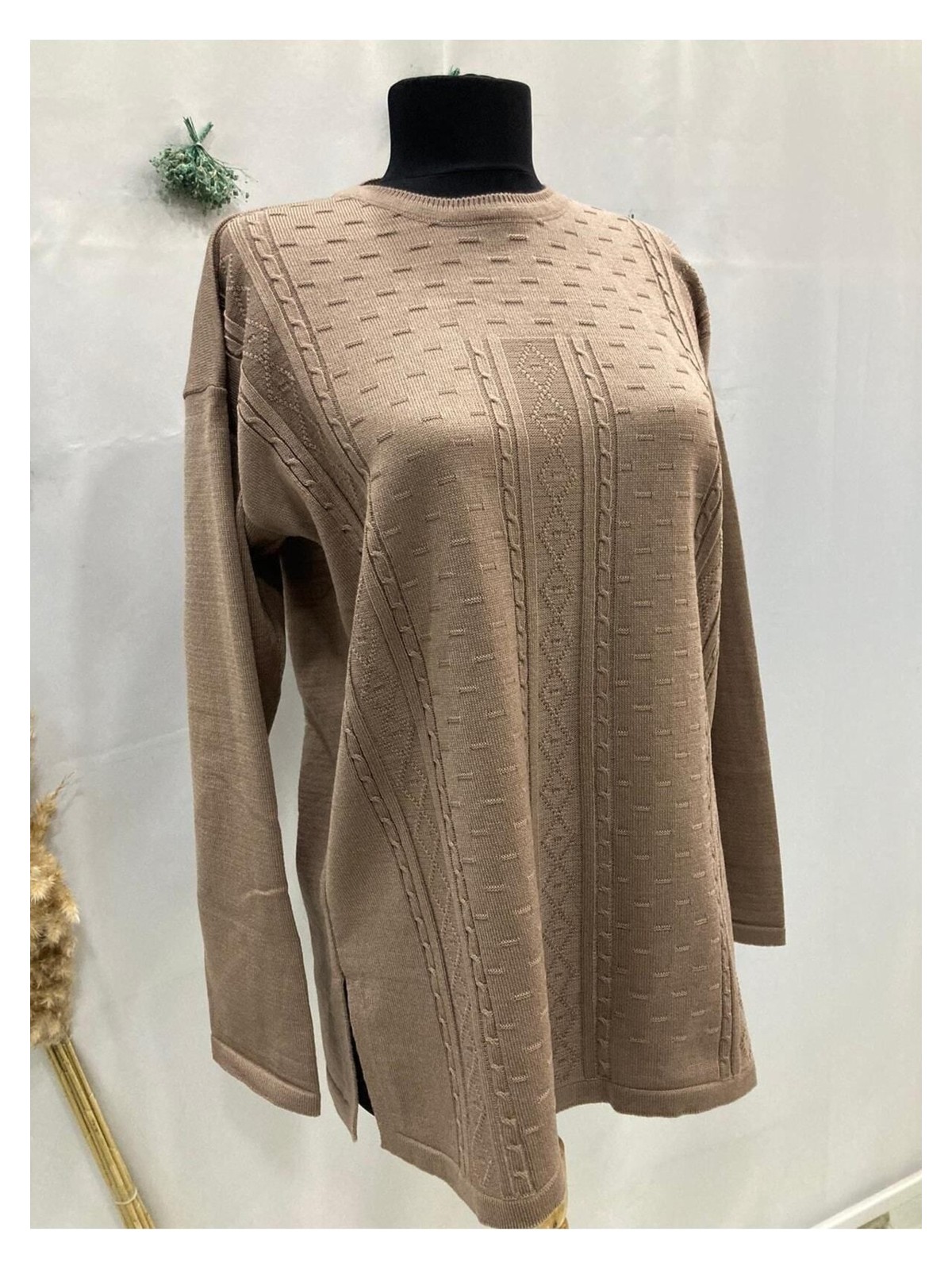 Nacar Çarşı Anne Kadın Bordo Triko Kazak Bluz - Görsel 7