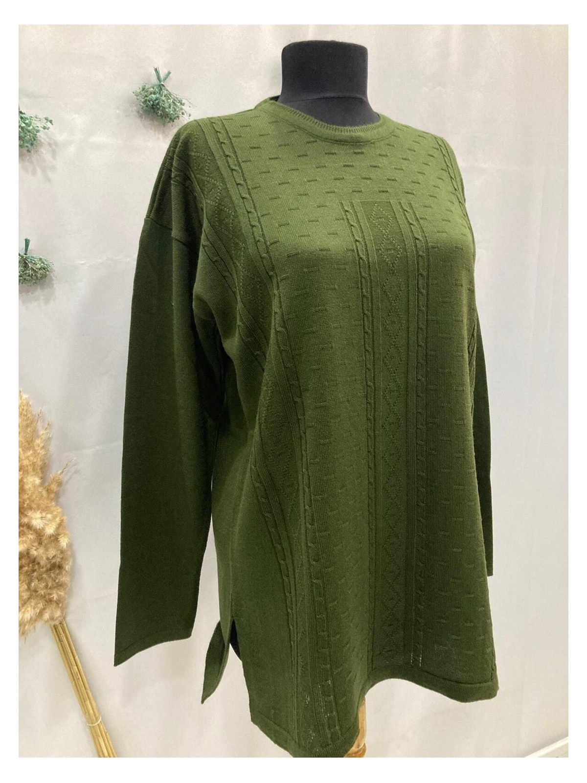 Nacar Çarşı Anne Kadın Bordo Triko Kazak Bluz - Görsel 3