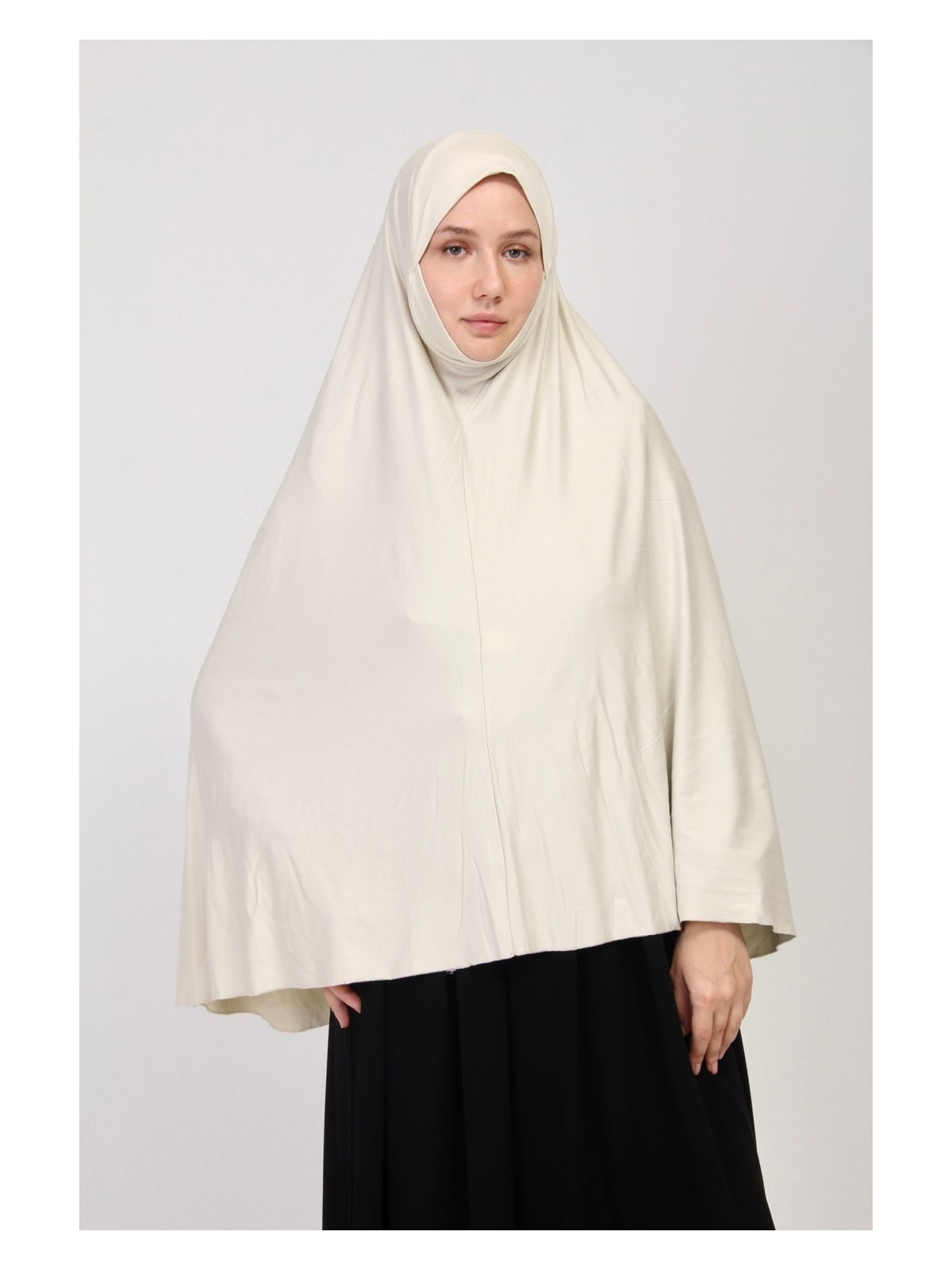 Manolyaşal İslamic Hijab Manolyaşal Pratik Eşarp Standart Beden Peçeli 5xl Sufle - Siyah - Görsel 3