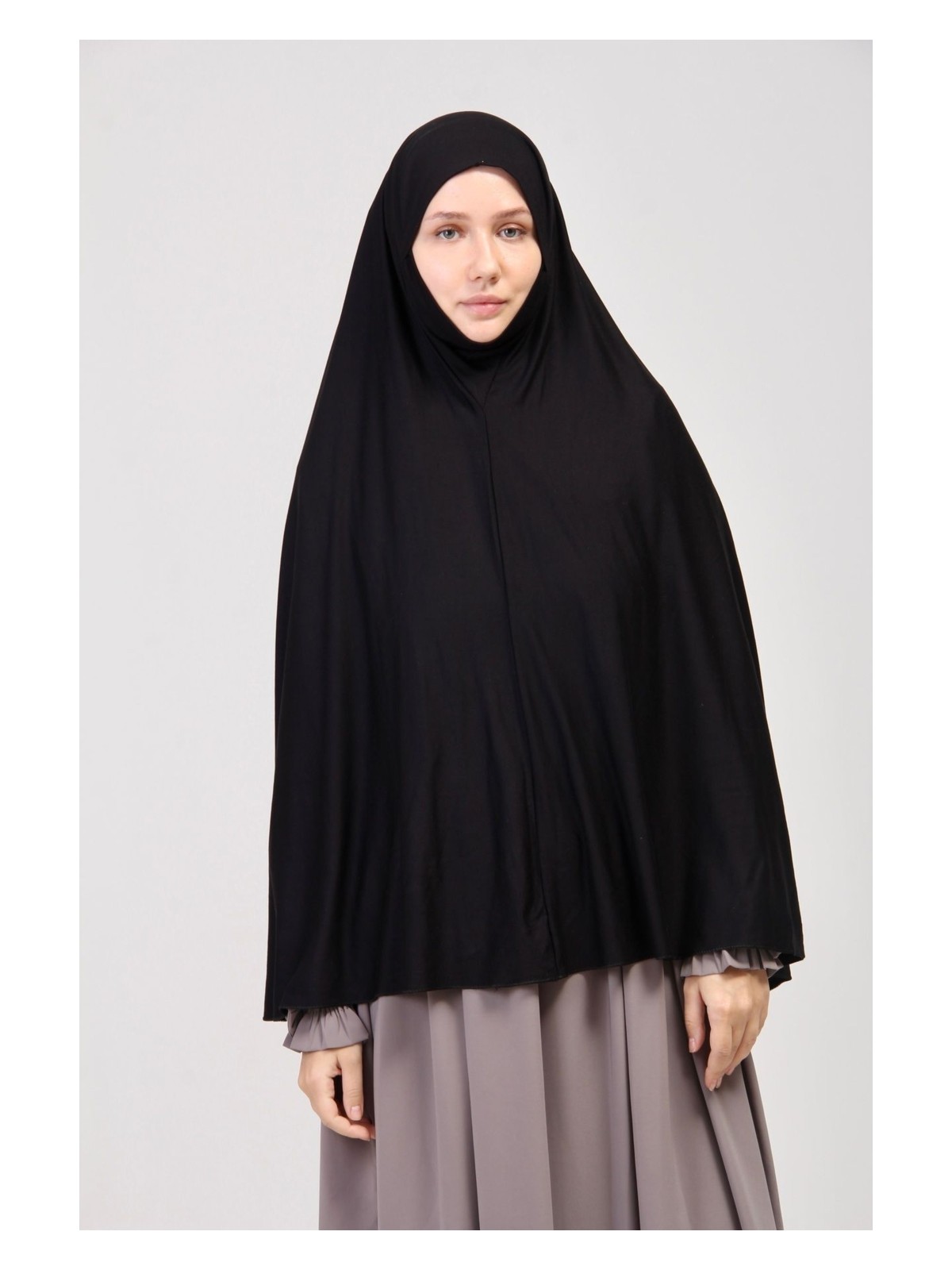 Manolyaşal İslamic Hijab Manolyaşal Pratik Eşarp Standart Beden Peçeli 5xl Sufle - Siyah